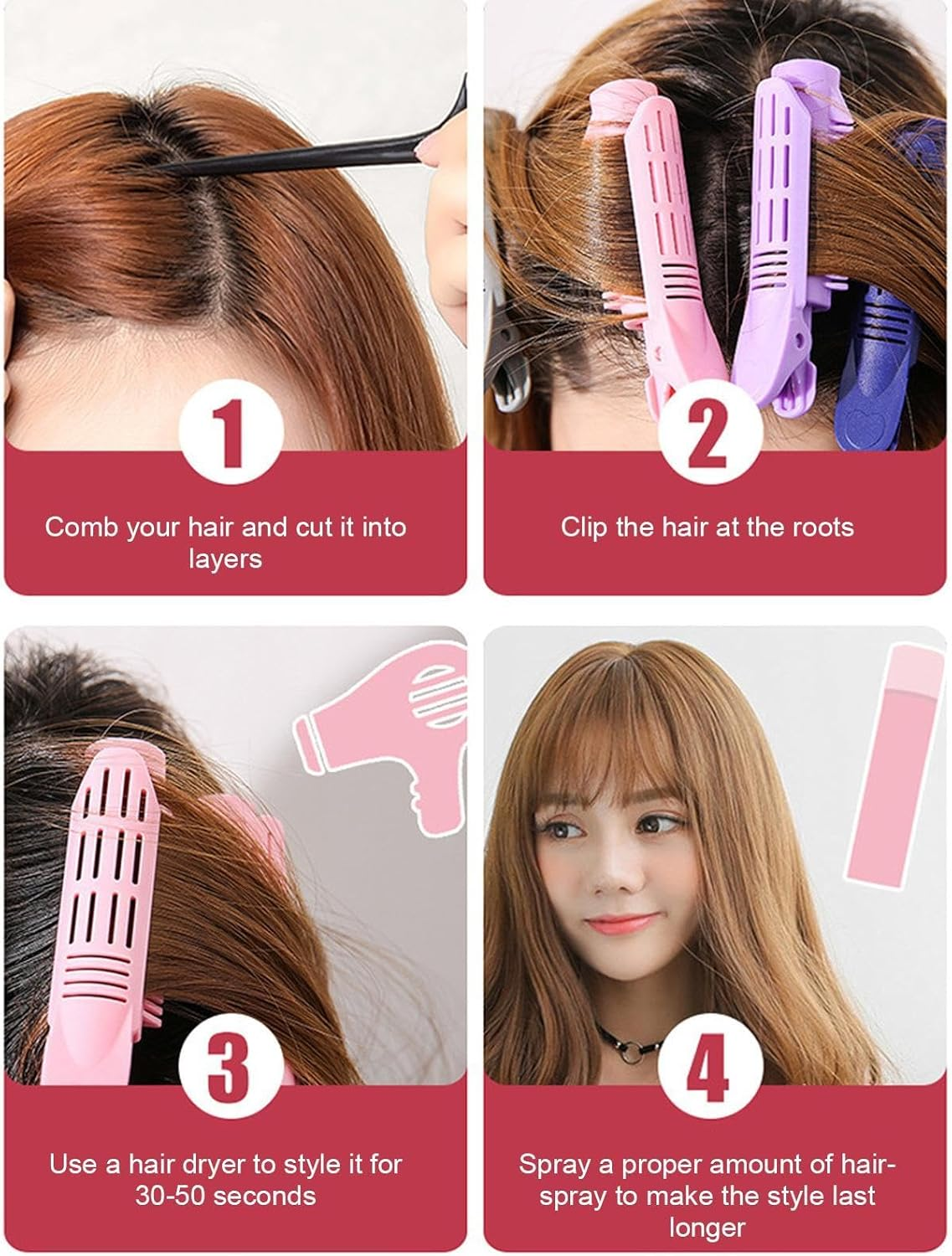 Volumizing Hair,Curly Hair Root Lifting 10 - Root for Hair Volume, Hair Volumizing Rollers, Instant Hair Volumizing for Women - Yellow image number 6