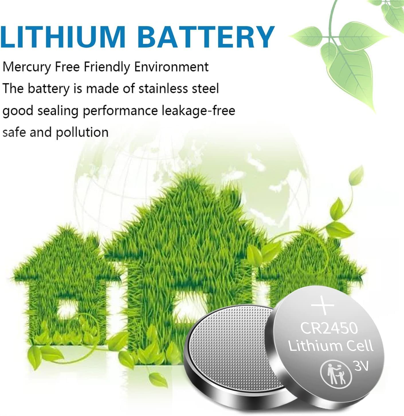 CR2450 15PC 3V Lithium Battery Coin Cell 3V Button Battery Long Lasting CR 2450 Compliant with Coin Battery Safety Standards 2020