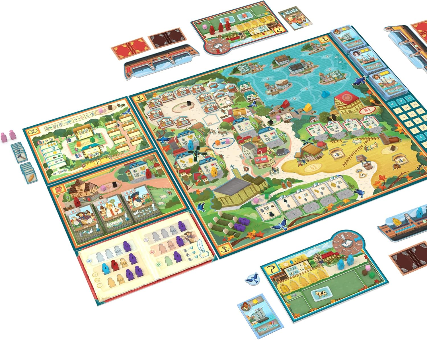 Plan B Games Village Board Game Big Box | Tactical Strategy Game | Medieval Farming Game | Fun Family Game for Kids and Adults | Ages 12+ | 1-5 Players | Average Playtime 60-120 Minutes | Made by Eggertspiele image number 5