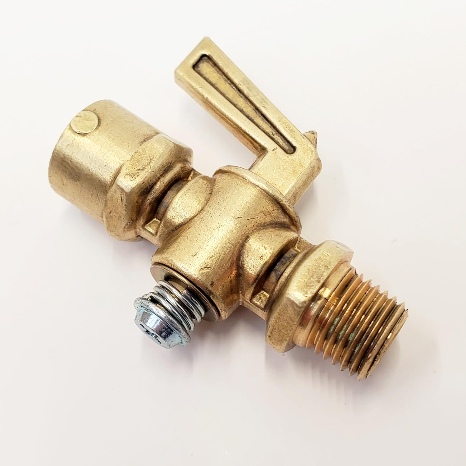 Motorcycle Lever Style Brass Petcock Fuel Stop Cock Gas Shut off Valve - 1/4 NPT - Chopper Bobber Cafe Racer Harley Honda Suzuki Yamaha Kawasaki Triumph Brat image number 6