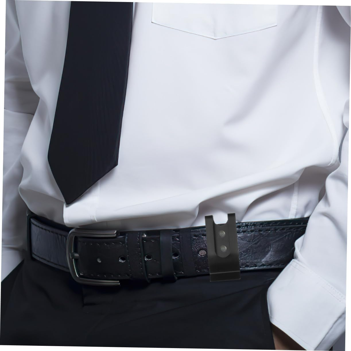 Minkissy 12Pcs Slotted Back Clip Metal Belt Clip for Phone Attachment Fit Pouches Sheaths Running Belt Leather image number 4