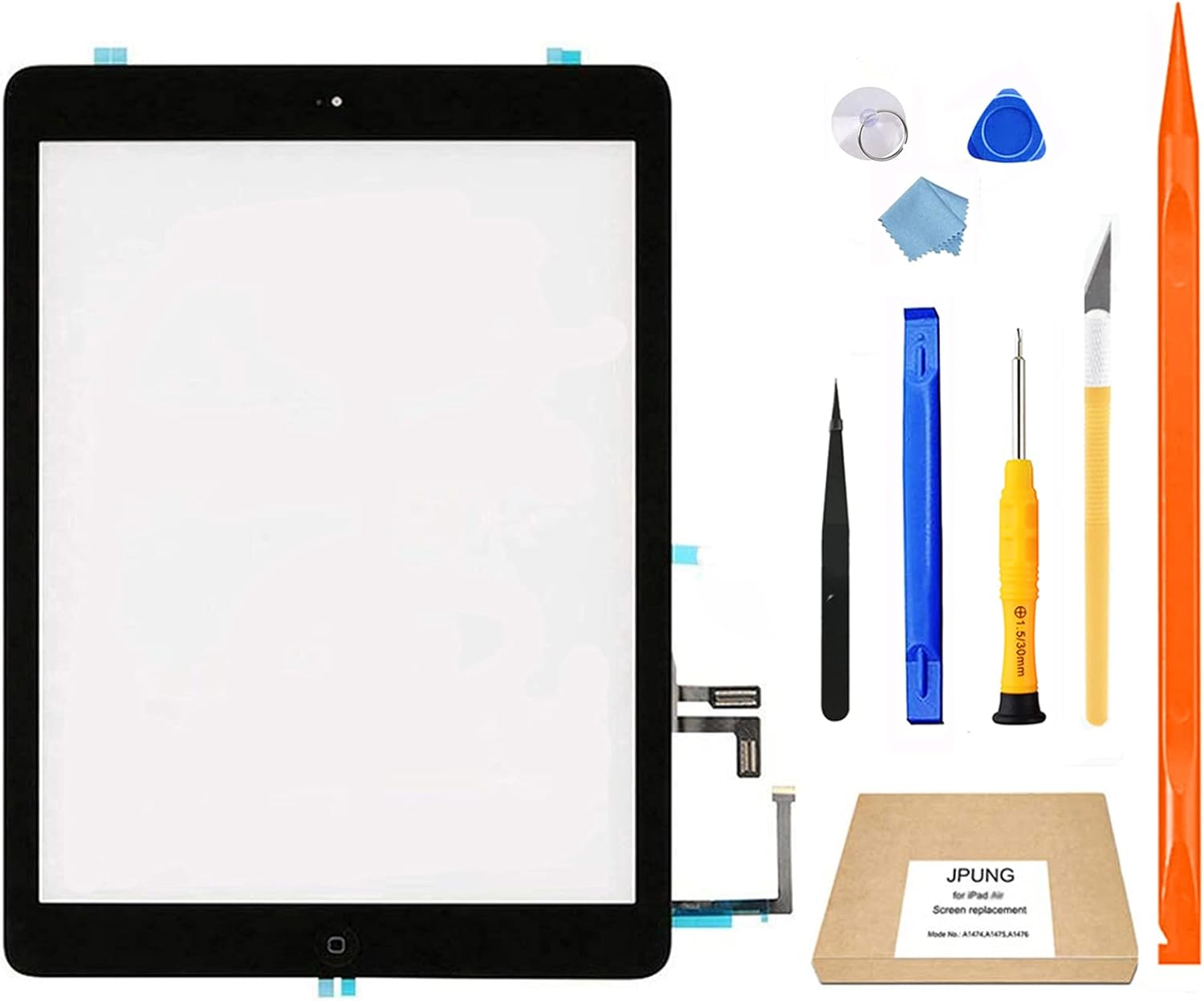A1893 A1954 Screen Replacement Kit for Ipad 6 (6Th Gen) Digitizer Touch Glass 6Th Generation 9.7 Inch 2018 with Home Button Full Repair Tools Video Guide
