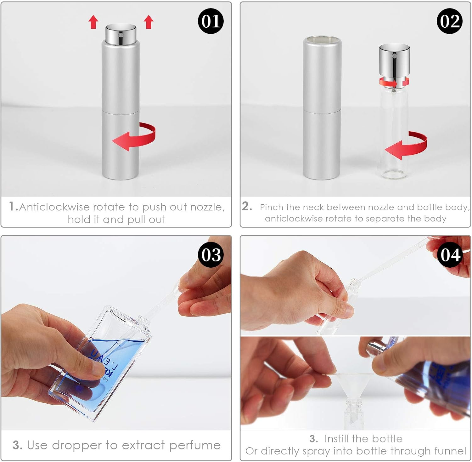 Perfume Atomiser Refillable 20ML Travel Aftershave Dispenser Spray Bottle Empty Leak Proof image number 5