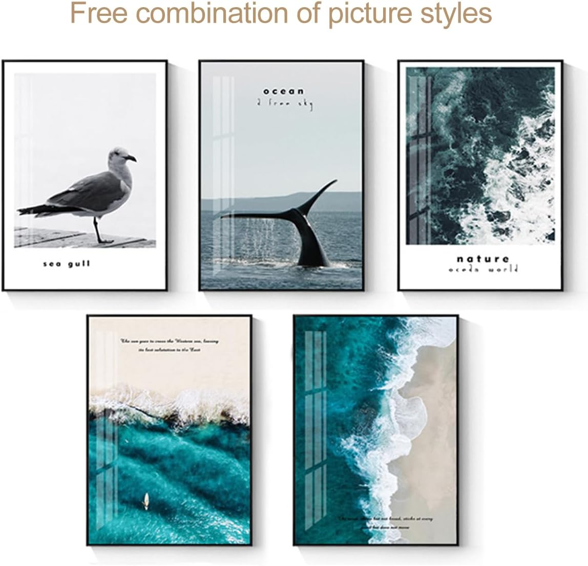 AIMALL 1 Pack Modern Nordic Ocean Scenery Wall Paintings for Living Room, Decorative Cotton Canvas, Waterproof, Various Sizes, Free Style Combinations image number 6