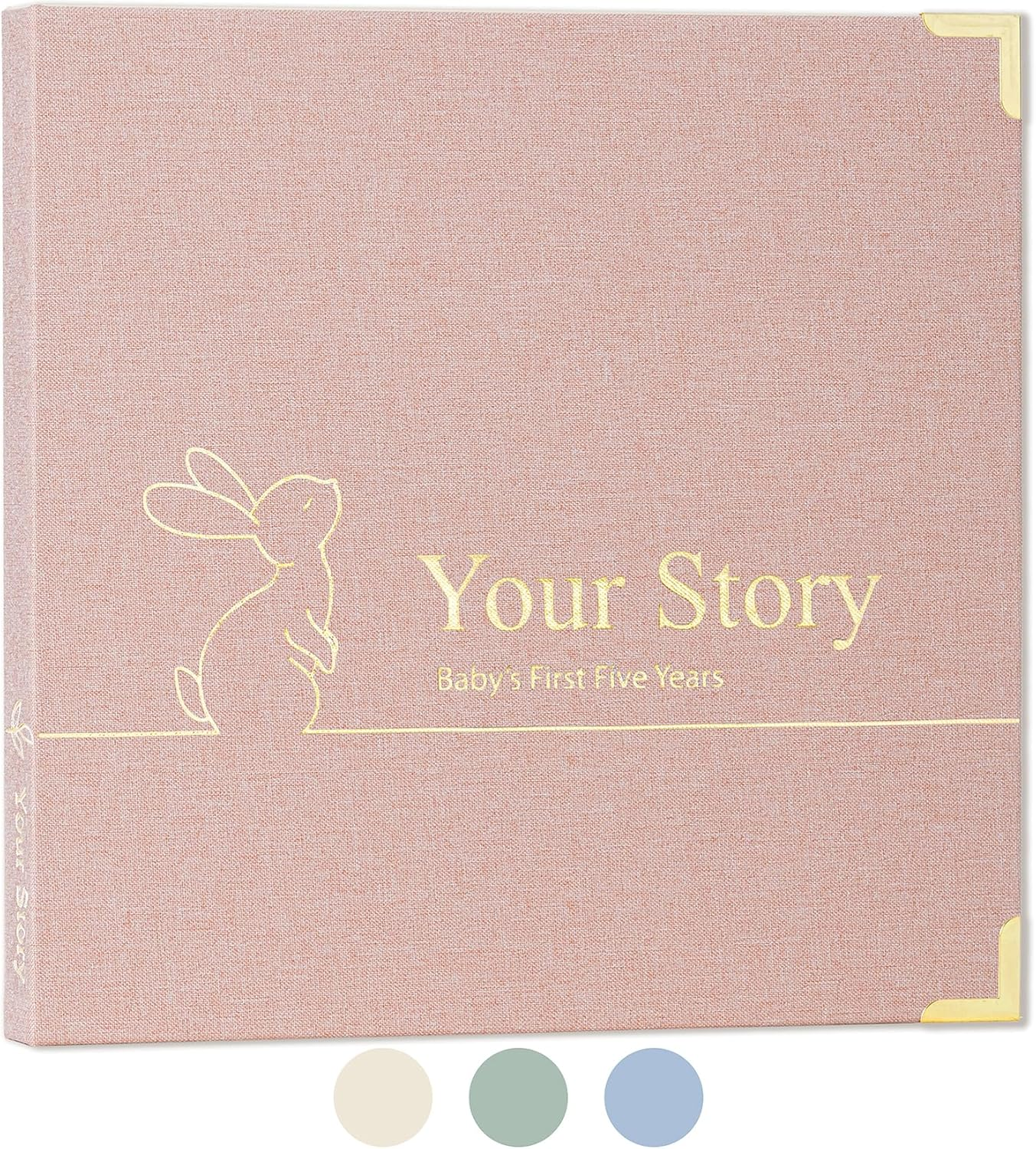 Baby Book Keepsake Boy or Girl Timeless Baby Memory Book First 5 Years for Baby Shower Gender Neutral Baby Scrapbook New Mom Gift Baby Journal from Birth to Age 5 Milestone Book Sage Green