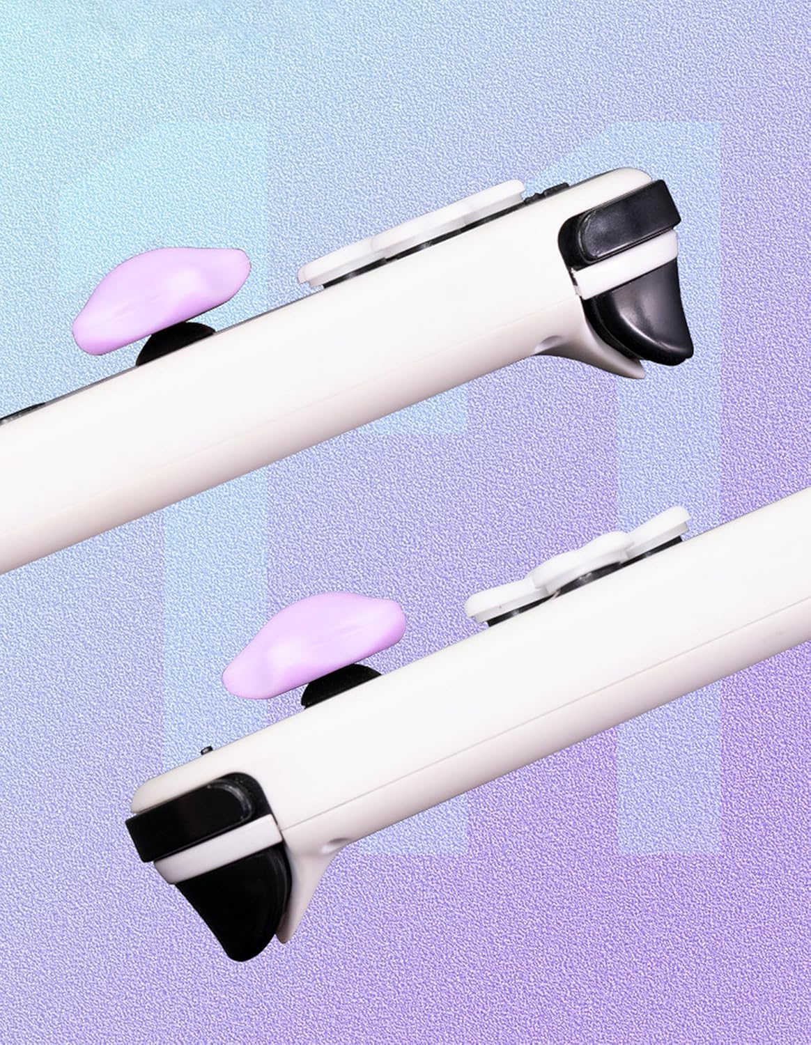 Cross D-Pad Button Caps Thumb Grips Set, Compatible with Nintendo Switch 2, Cute Star 3D Soft Silicone ABXY Buttons Sticker Joystick Cover Caps, Black/Purple image number 6