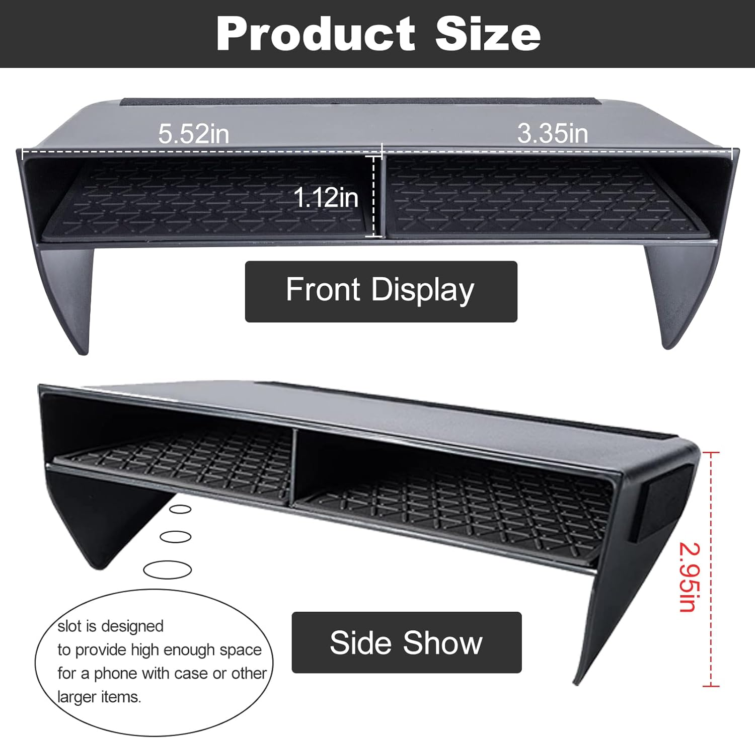 Upgraded Center Console Organizer Compatible with Toyota RAV4 2024 2023 2022 2021 2020 2019 Interior Accessories, Gear Shift Storage Tray Secondary Box Insert Divider (Black) image number 3