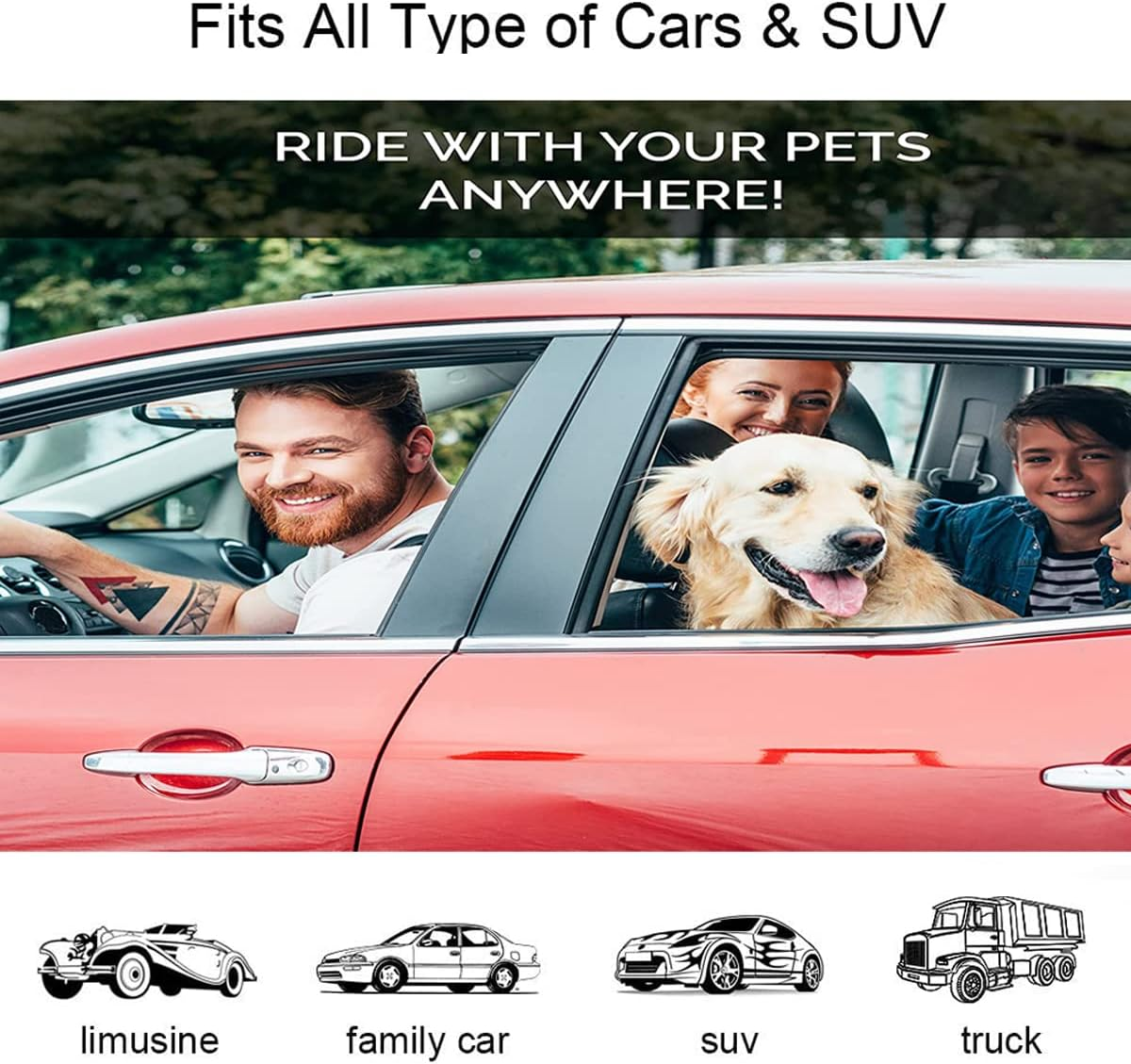 Seat Belt for Dogs - Car Harness for Dogs - with Clip Hook Latch & Buckle,Adjustible, Elastic,Durable,Car Travel Accessories for Dogs, for Pet Dog Cat image number 5