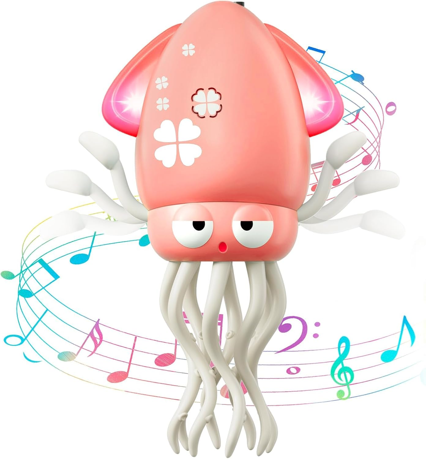 Dancing Squid Tummy Time Toy &ndash; Electric Crawling Octopus Baby Toy, LED Lights & Music (Green)