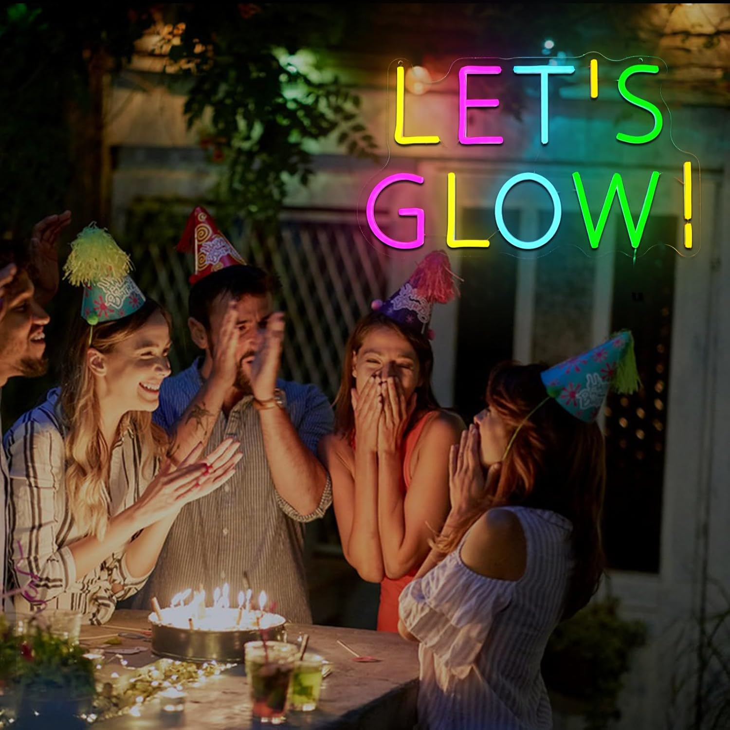 OYCGZV Let'S Glow Neon Sign, Let'S Light up LED Neon Sign Wall image number 2