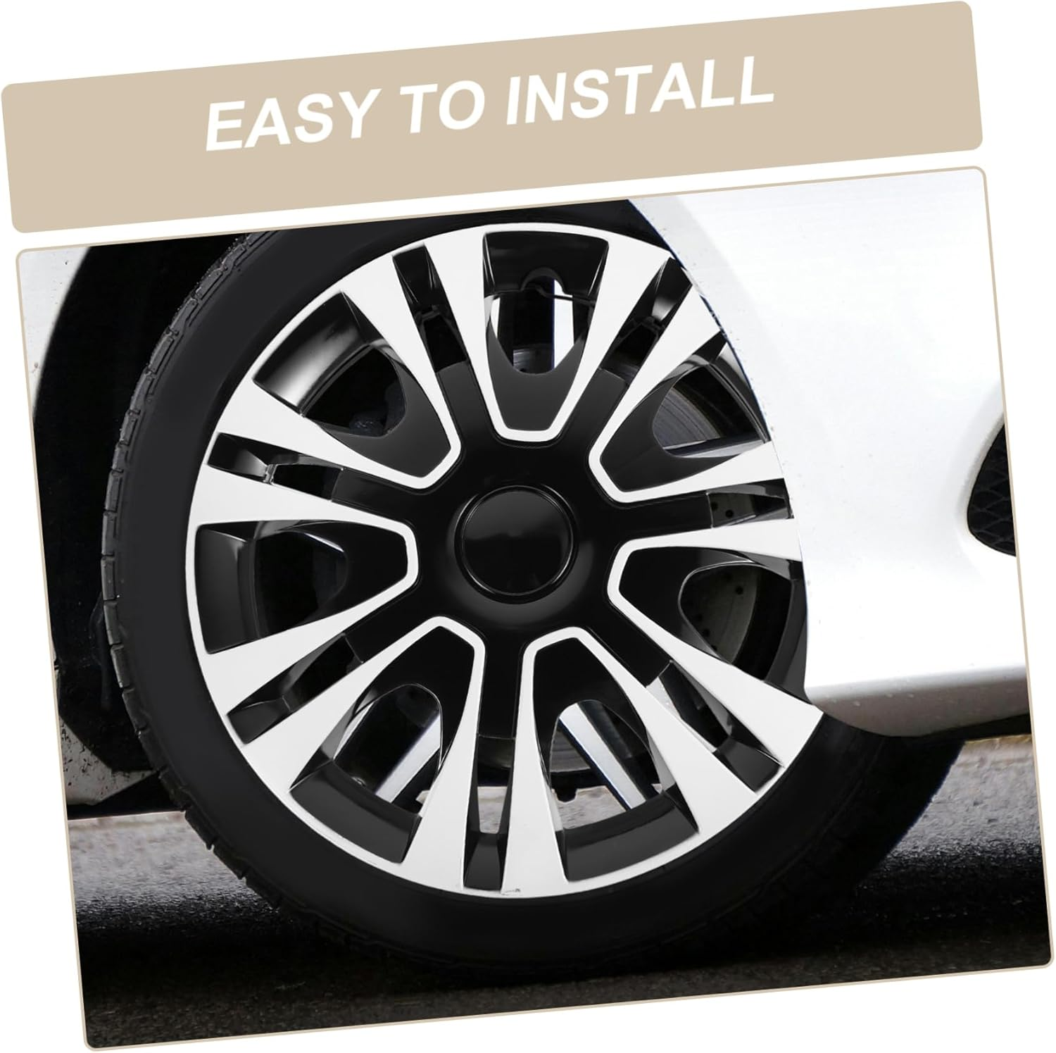 AKOOSY 13-Inch Universal Car Hubcap Wheel Cover Replacement Plastic Rim Cap for SUV Truck Trailer Sturdy Wheel Protector for Automotive Accessories image number 6