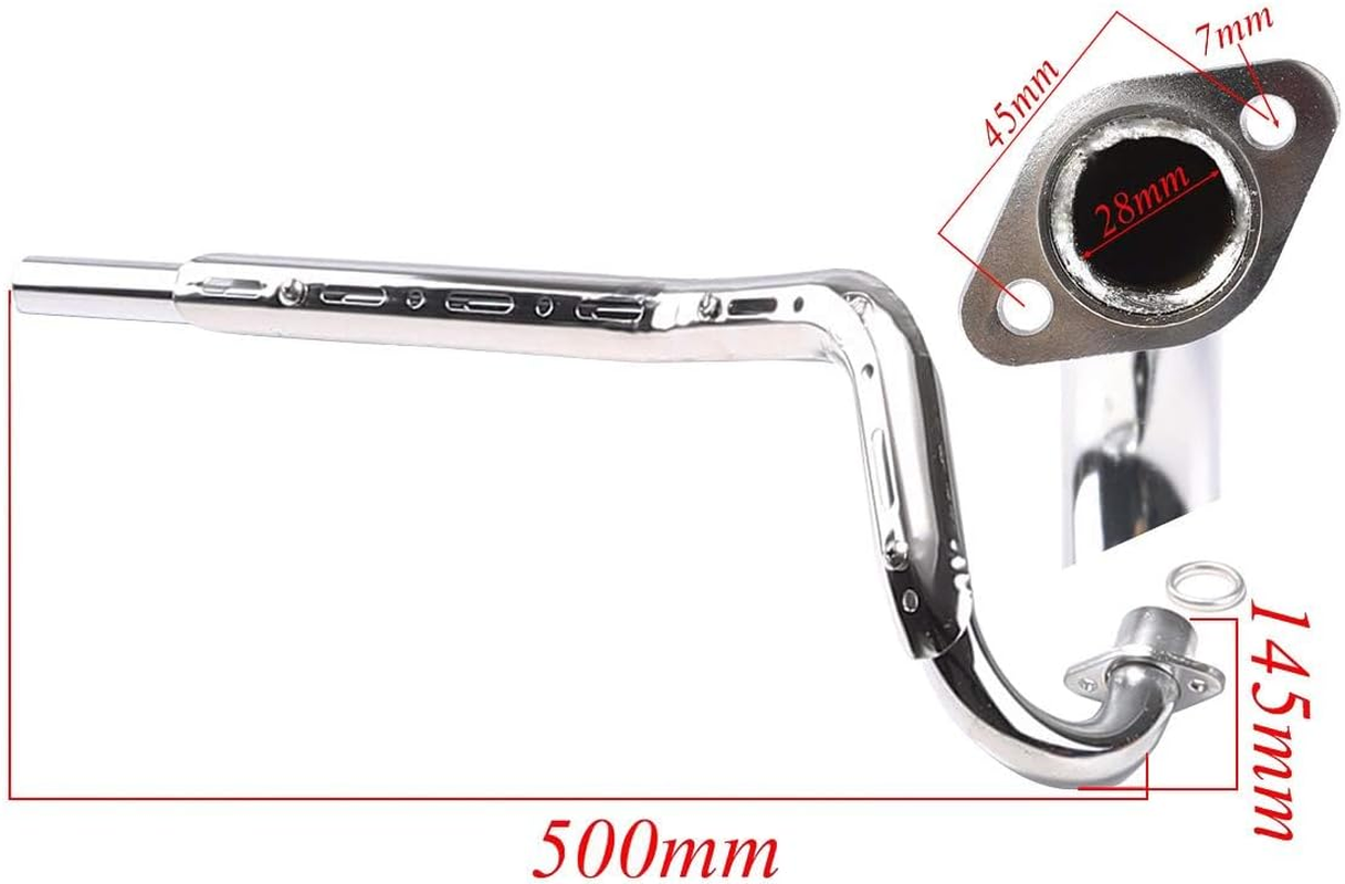 YC Yier 28Mm Muffler Exhaust Pipe for CRF50 XR50 CRF70 XR70 Baja Dr49 70Cc 90Cc 110Cc 125Cc 140Cc 150Cc Dirt Pit Bike ATV Quad Buggy Go Kart Lifan Apollo Kazuma SSR TTR KLX image number 3