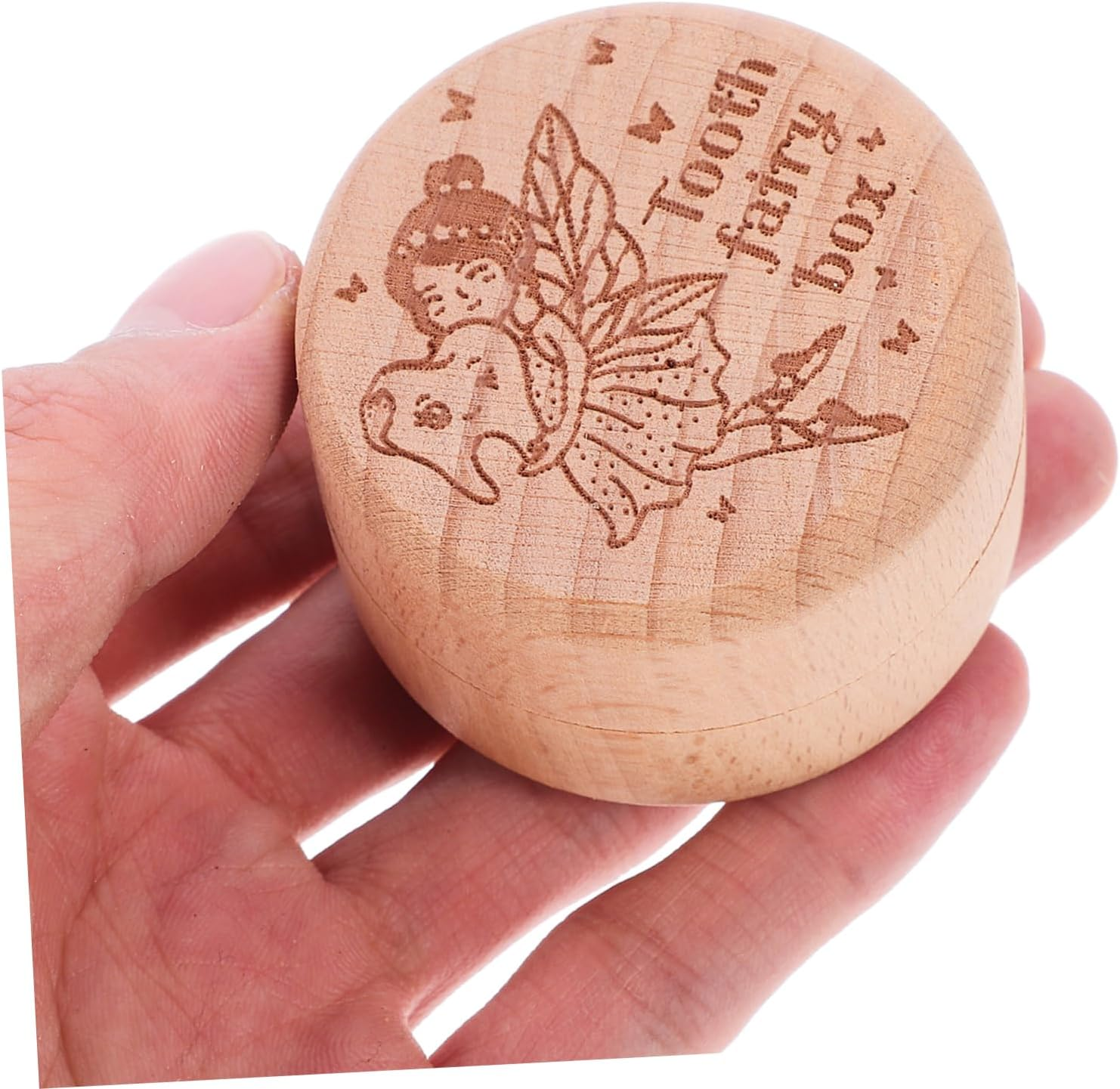 Cabilock S First Tooth Box Wooden Tooth Holder Safe Natural Material for Year Old Boy Girl Keepsake for Changing image number 1