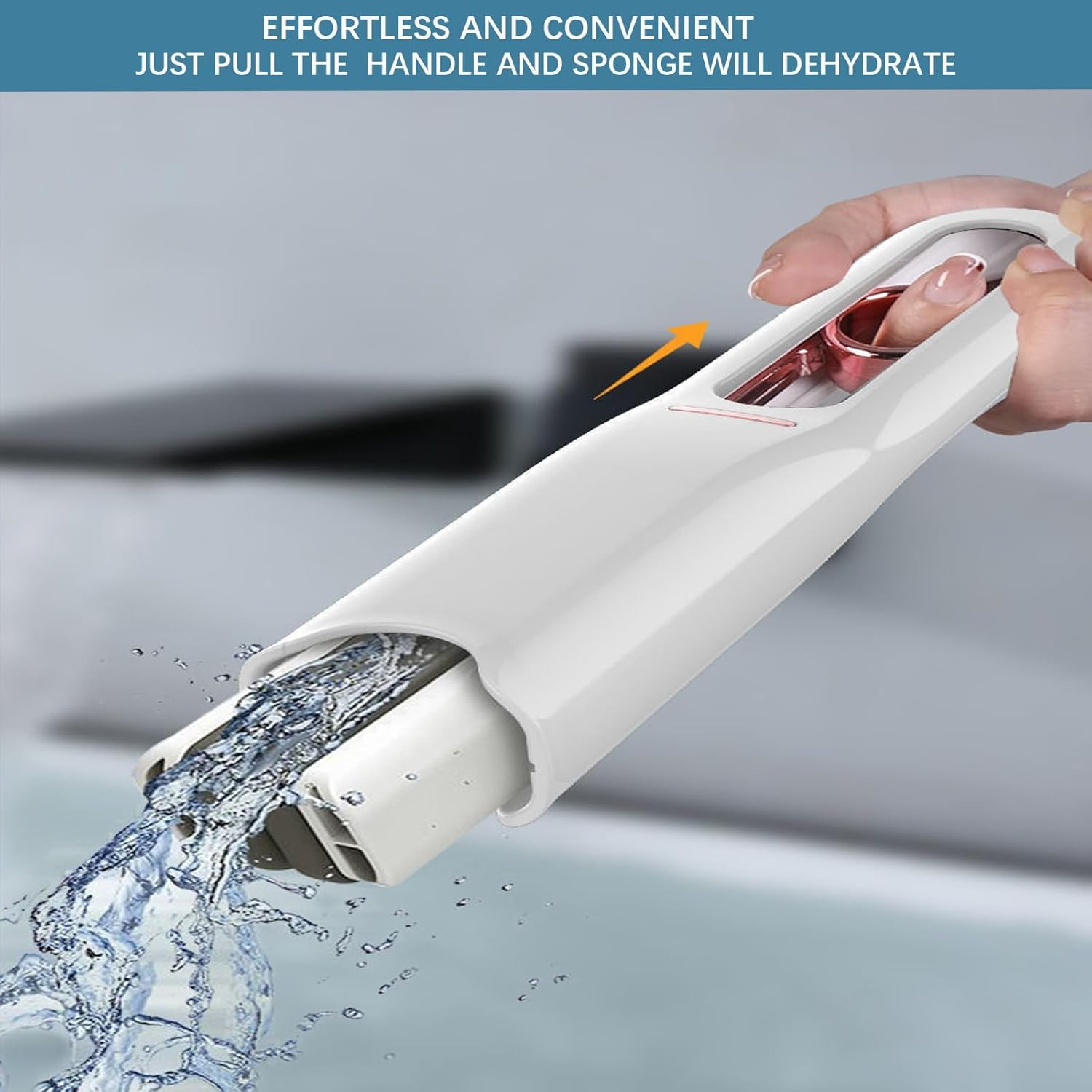 Self Squeezing Mini Mop,Portable Sponge Mop for Easy Cleaning Perfect for Kitchen Bathroom Living Room Car and Glass Mini Mop Designed for Corners and Small Spaces image number 4