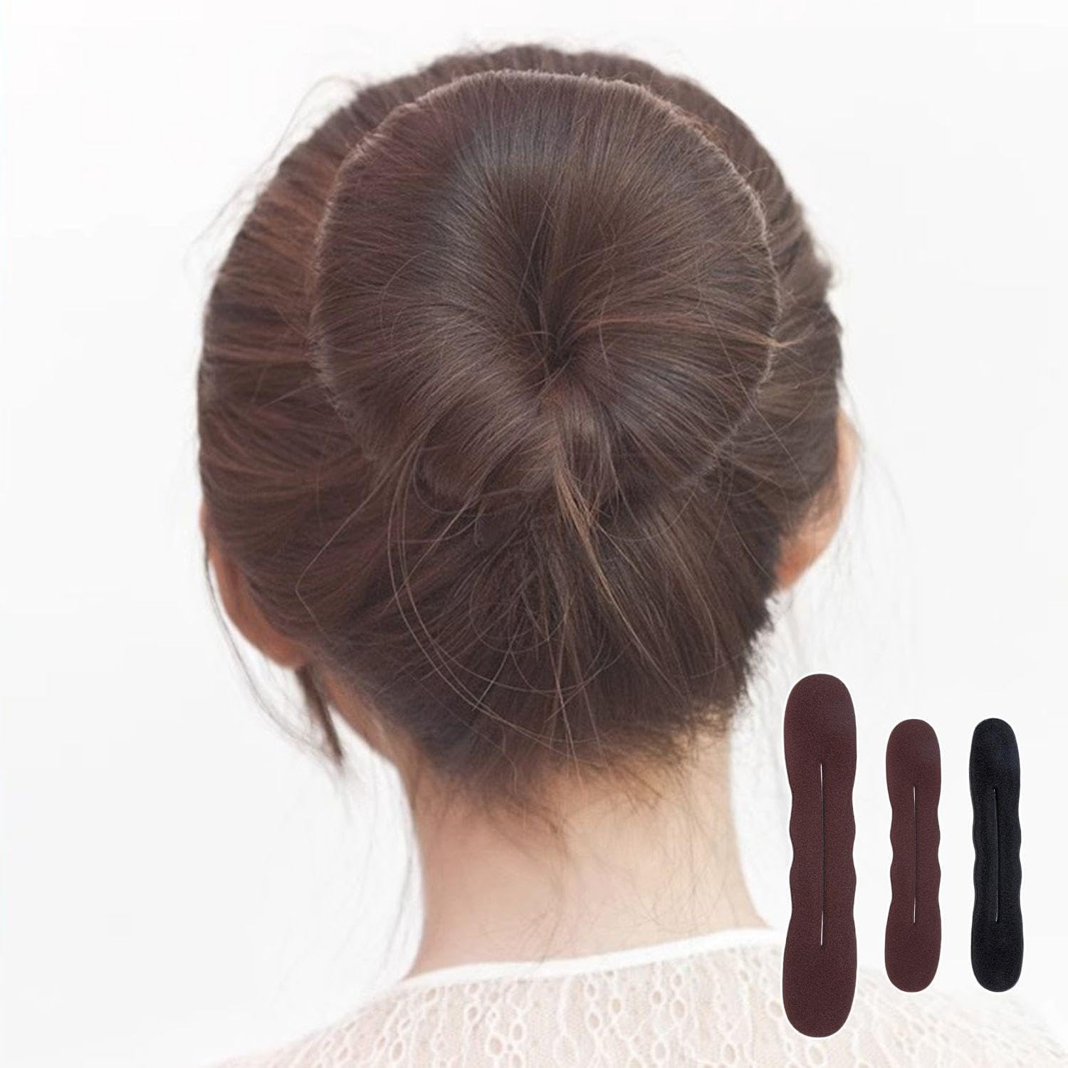 5 Hair Pins and 1 Elastic Hair Ring, Hairstyle Making Tool, Creative Portable Hair Brown image number 5