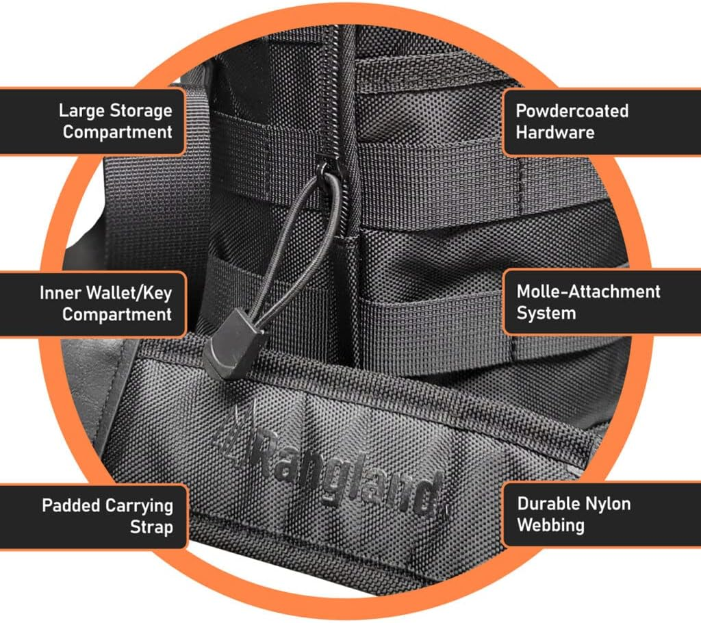 RANGLAND Insulated 1 Gallon Water Bottle with Sleeve - Stainless Steel Wide Mouth Growler with Tactical Carrying Bag - Insulation for Hot/Cold Drinks (128Oz) image number 2