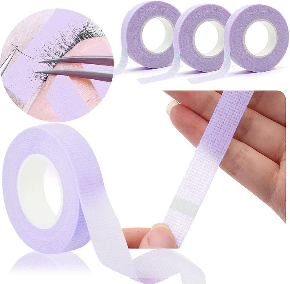 6 Rolls Lash Extension under Eye Tape Kalolary Breathable Fabric Eyelash Tape Micropore Adhesive Tape for Eyelashes Extension Supply Individual Eye Lashes Tools (Purple) image number 4