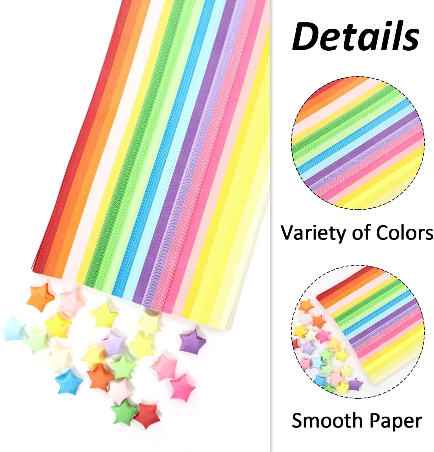 1000 Sheets Origami Star Paper Strips Cute, 8 Vivid Colors Lucky Star Paper, Star Folding Paper Strips, Origami Paper Strips for DIY Arts Crafts Decoration (Solid Color) image number 1