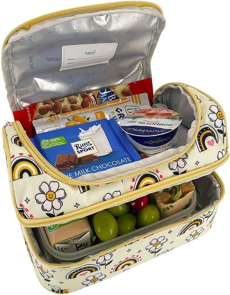 Sachi 'Style 235' Insulated Double Decker Lunch Bag - Busy Bees image number 2