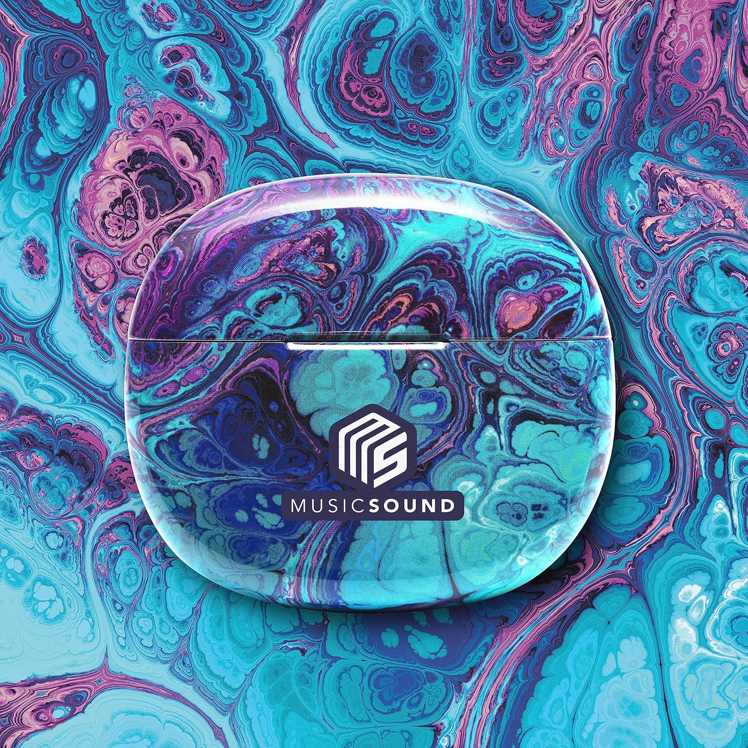 Music Sound | Bluetooth Headphones Wireless Intra-Auriculaires | Casque Bluetooth Intra-Auriculaires Wireless Pour Smartphones Avec &Eacute;tui De Charging 5 Times - Autonomy 5 Hours - Fantasy Fluide image number 6