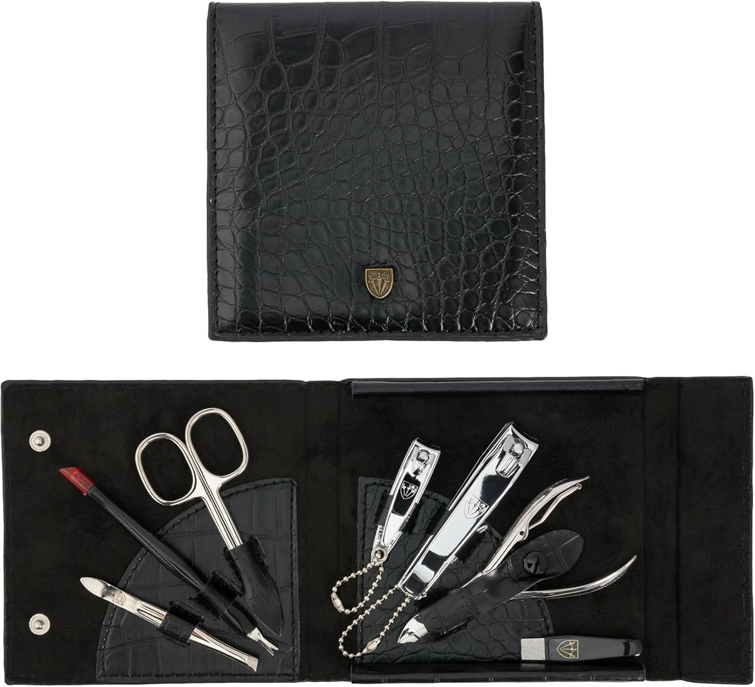 3 Swords Germany - Brand Quality 7 Piece Manicure Pedicure Grooming Kit Set for Professional Finger & Toe Nail Care Scissors Clipper Fashion Leather Case in Gift Box, Made by 3 Swords (84322)
