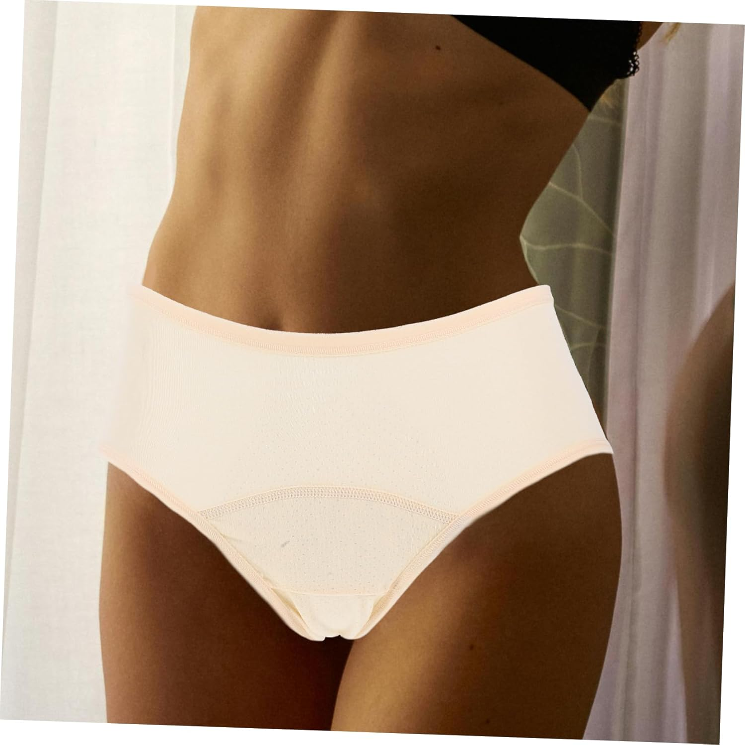 Beavorty 4Pcs Cotton Period Underwear for Women Leakproof Breathable Hipster Panties Heavy Flow Maternity High Waist Soft Comfortable Briefs image number 4