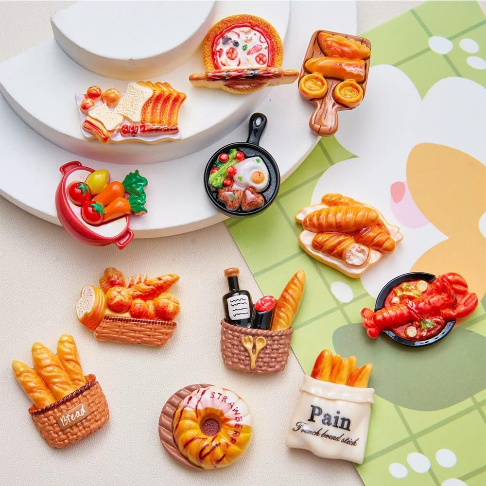 12 Pcs Whimsical Food-Themed Refrigerator Magnets,With Magnetic Attachment Resin Material for Refrigerators,Whiteboard,Blackboard,Home Decor image number 5
