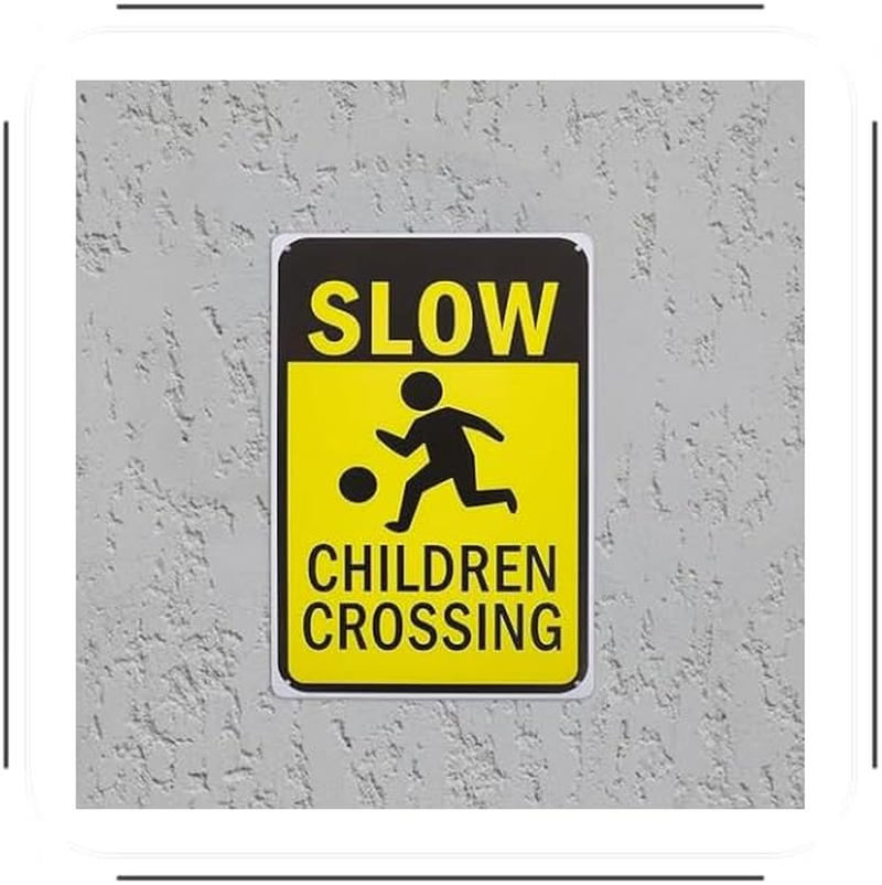 Slow down Sign, Child Crossing Sign, at Play Safety Sign for Street, Child Safety Caution Signs,School and Neighborhoods Sign 2Pcs. image number 4