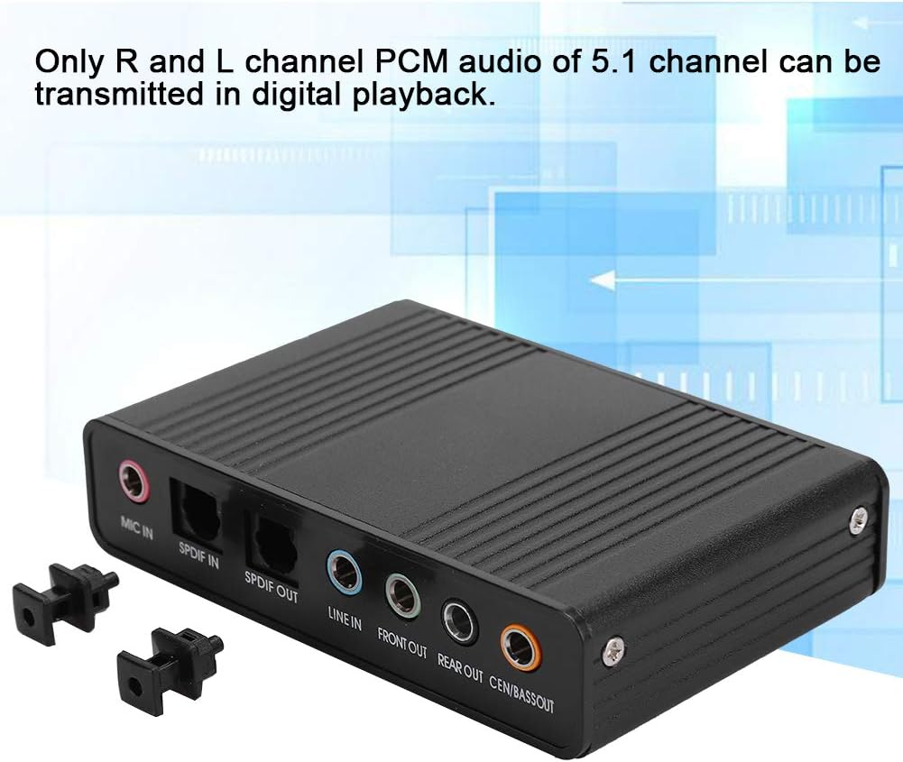 External Sound Card for Laptop, DM HD10 Aluminium Sound Card for Karaoke Recording, USB 5.1 Optical Sound Card. image number 4