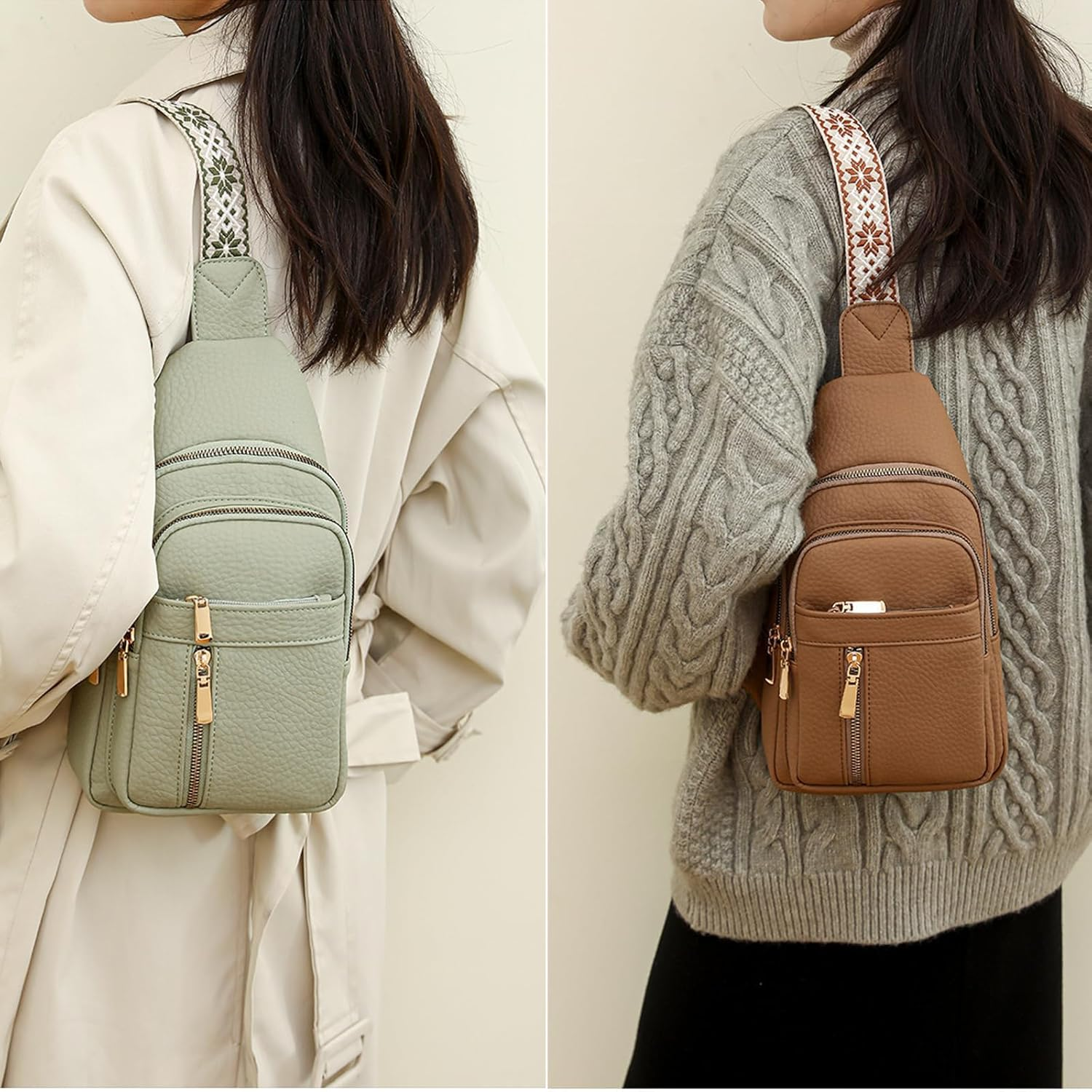 Wbougisay Crossbody Bag - Anti-Theft Embroidery Solid Color Crossbody Bag for Daily Travel - Black image number 7