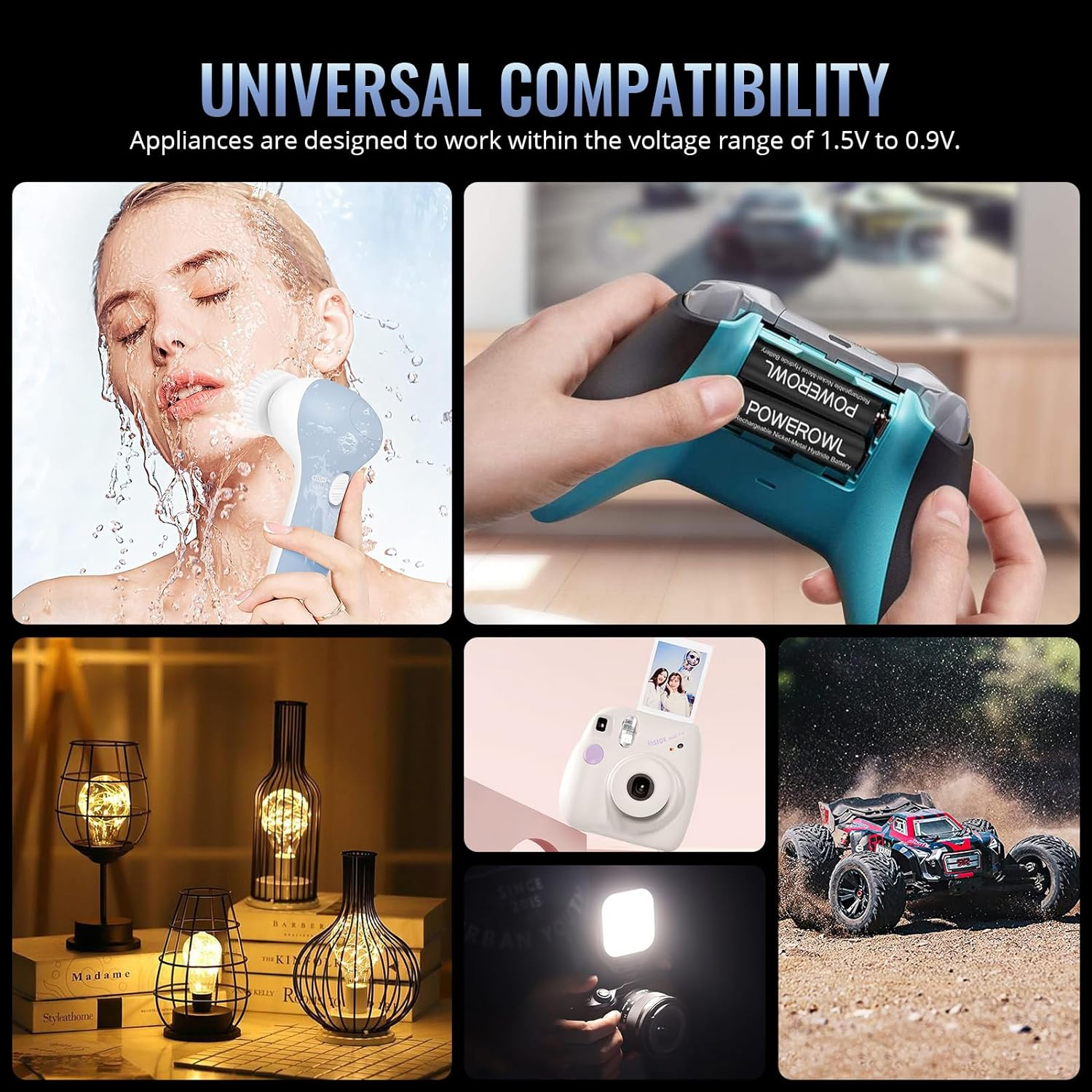 POWEROWL AA Rechargeable Batteries, 2800Mah High Capacity 8 Pack Rechargeable AA Batteries 1.2V Nimh Low Self Discharge image number 5