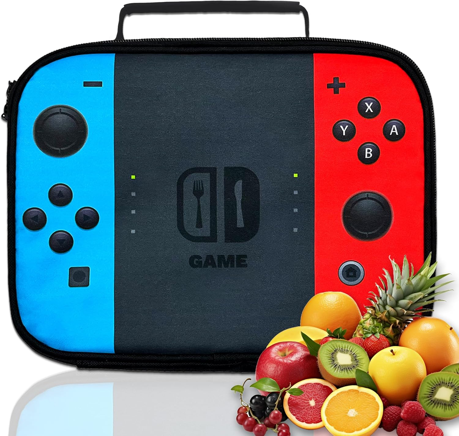 YOZIRIBO Kids Lunch Box Lunch Bag for Boys Girls, Reusable Insulated Game Lunch Boxes Gamer Tote Bag, Leakproof Thermal Cooler Sack Food Handbags High Capacity for School Work Picnic Camping Gifts