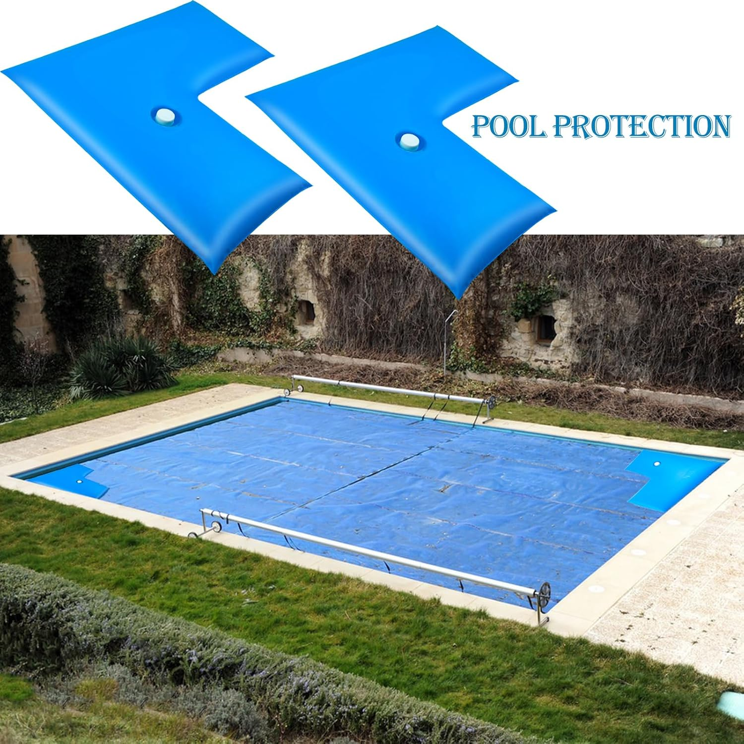 4Pcs Water Bags for Pool Cover Inground, Leakproof Corner Water Tubes 0.4Mm PVC Heavy Duty Pool Cover Weights Weather Resistant Pool Closing Winterizing Kit for Keep Pool Cover in Place 24&Prime;L &times; 24&Prime;W image number 5