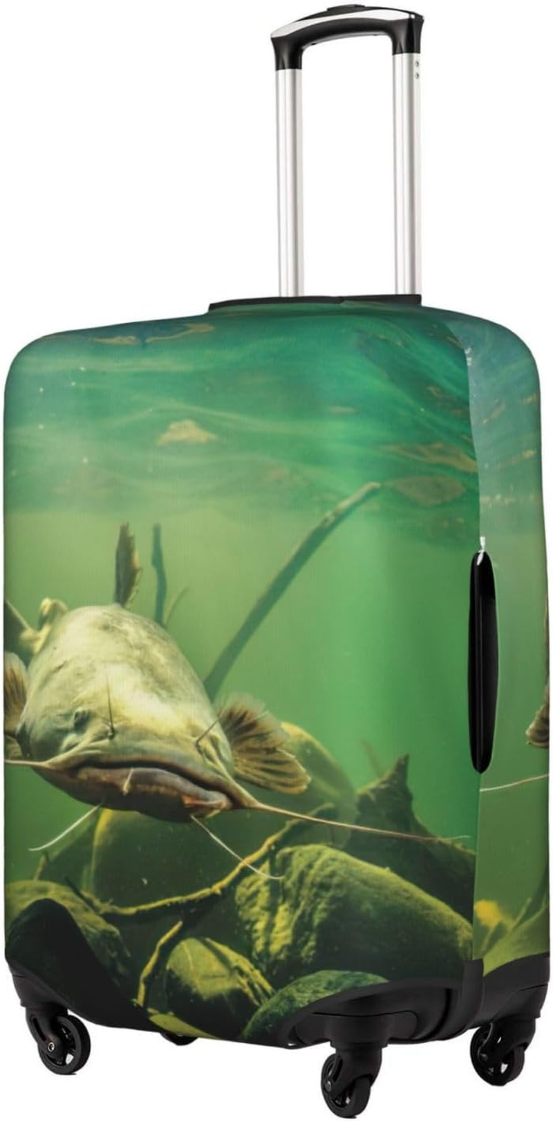 Odddot Underwater Catfish Print Travel Luggage Cover,Suitcase Protector Cover, Washable Baggage Covers,For 18-32 Inch Luggage, Underwater Catfish, Large image number 2