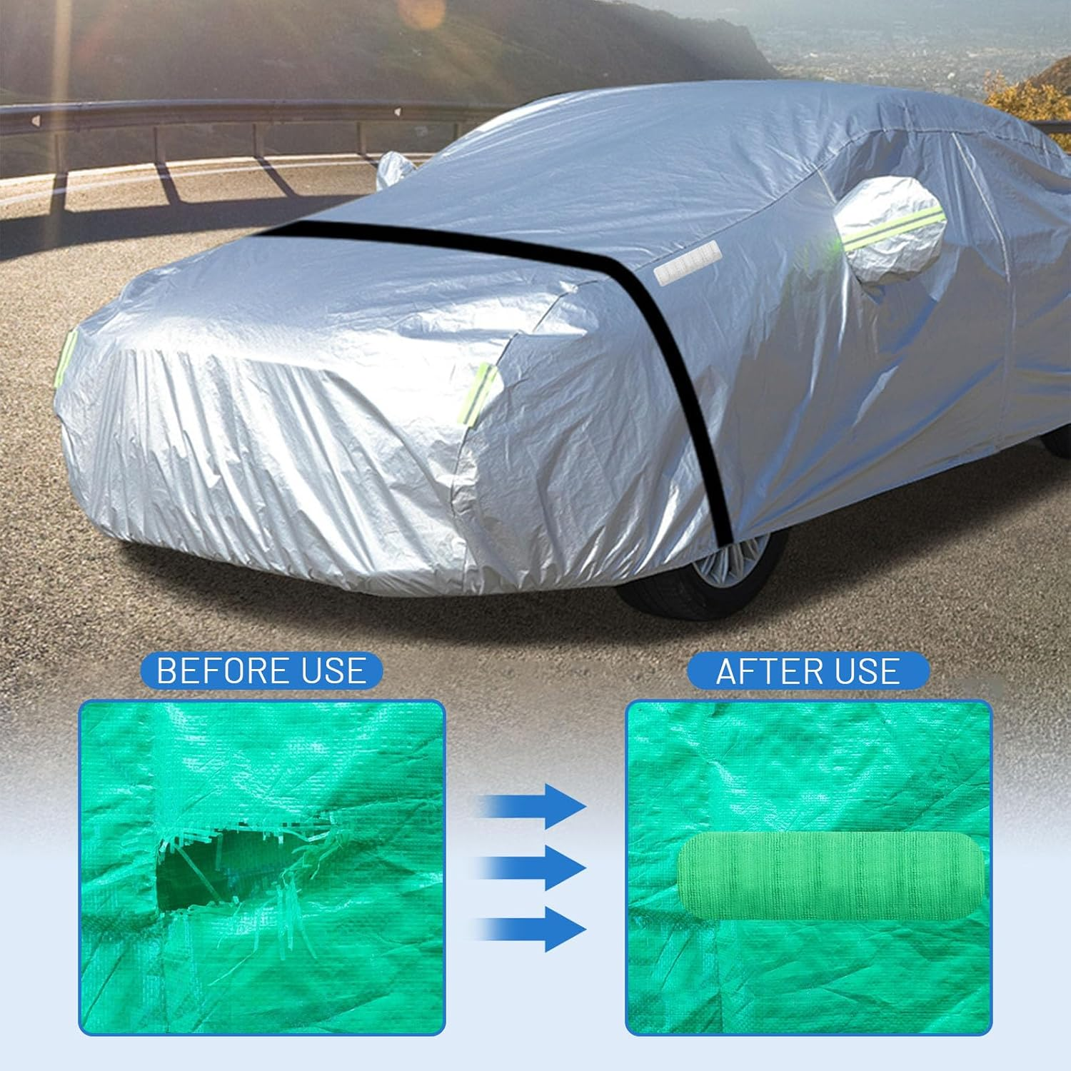 Huakaile Blue Tent Repair Tape, 25 Ft X 3" Waterproof RV Awning Repair Tape, Outdoor Heavy Duty Tarp Patch Kit for Camper Boat Cover Canvas Seam Sail Tarpaulin