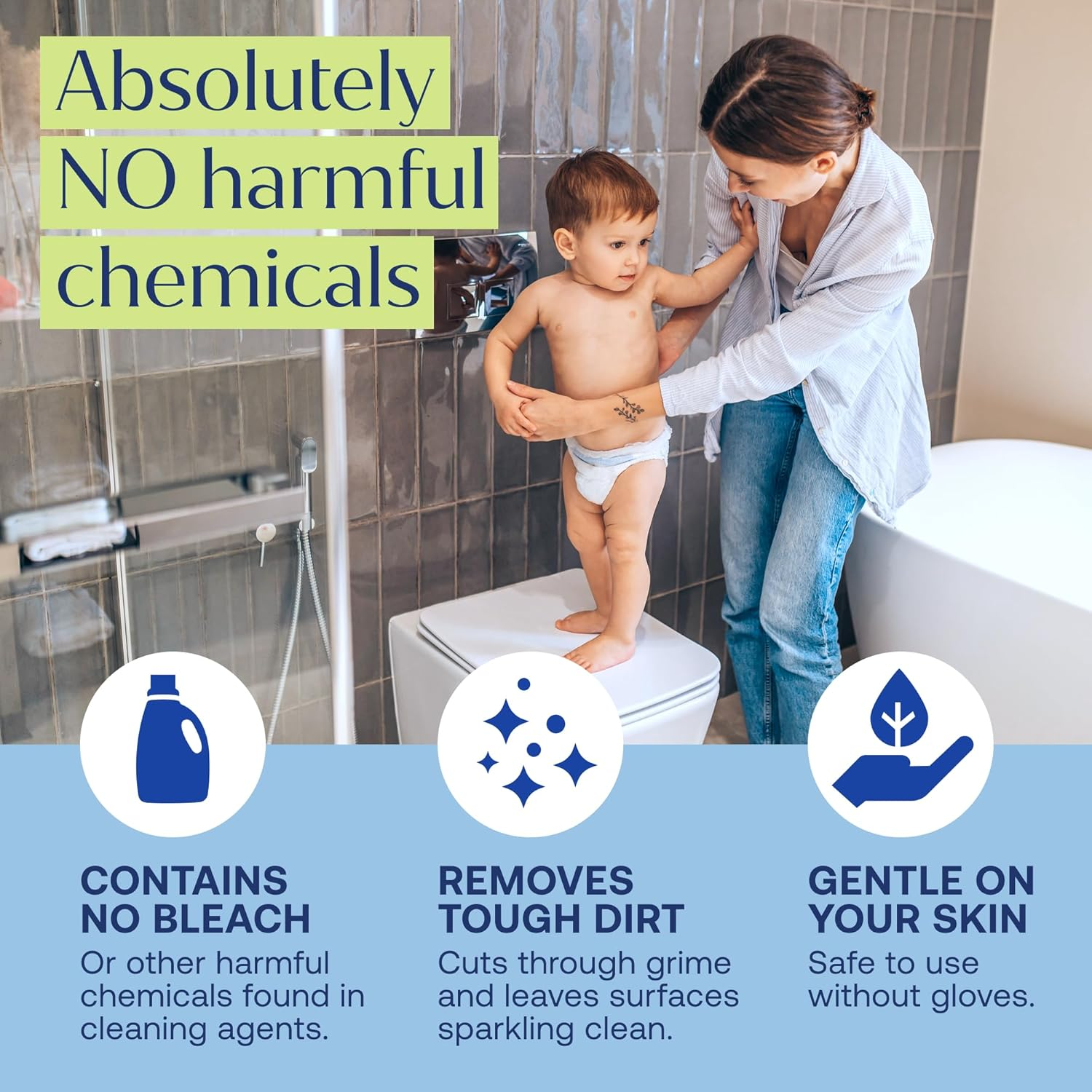 Fab Tab Bathroom Cleaner Starter Kit - Natural Cleaning Products - Household Cleaners - All-Purpose Cleaner Tablets - Plant-Based - Plastic-Free | Citrus Scent | No Harsh Chemicals