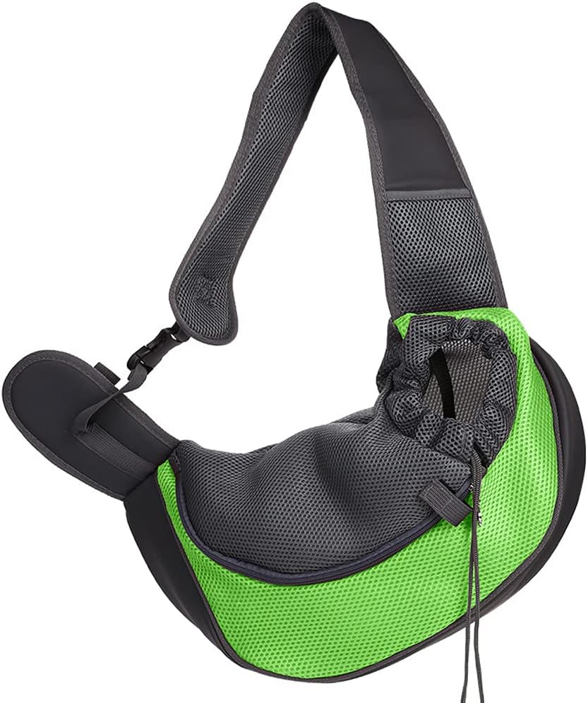 Pet Dog Sling Carrier, Breathable Mesh Portable Travel Safe Pet Sling Shoulder Bag Carrier with Adjustable Non-Slip Shoulder Strap for Small Dogs Cats Puppy