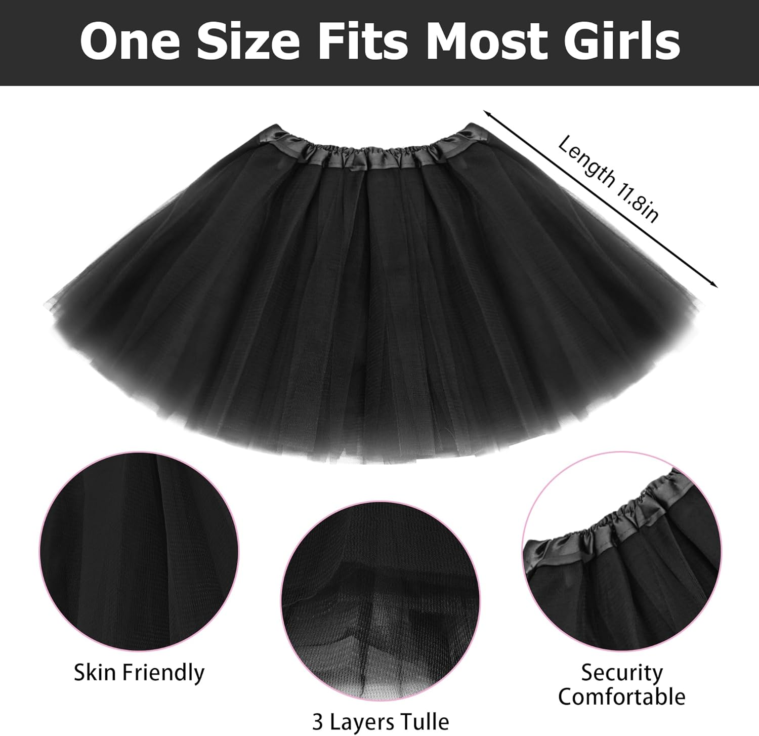 Tutu for Toddler Girls 4-12 Yrs 3 Layer Kids Tutu Skirts Tulle Ballet Tutus Dress up for Party Halloween Costume - Orange image number 7