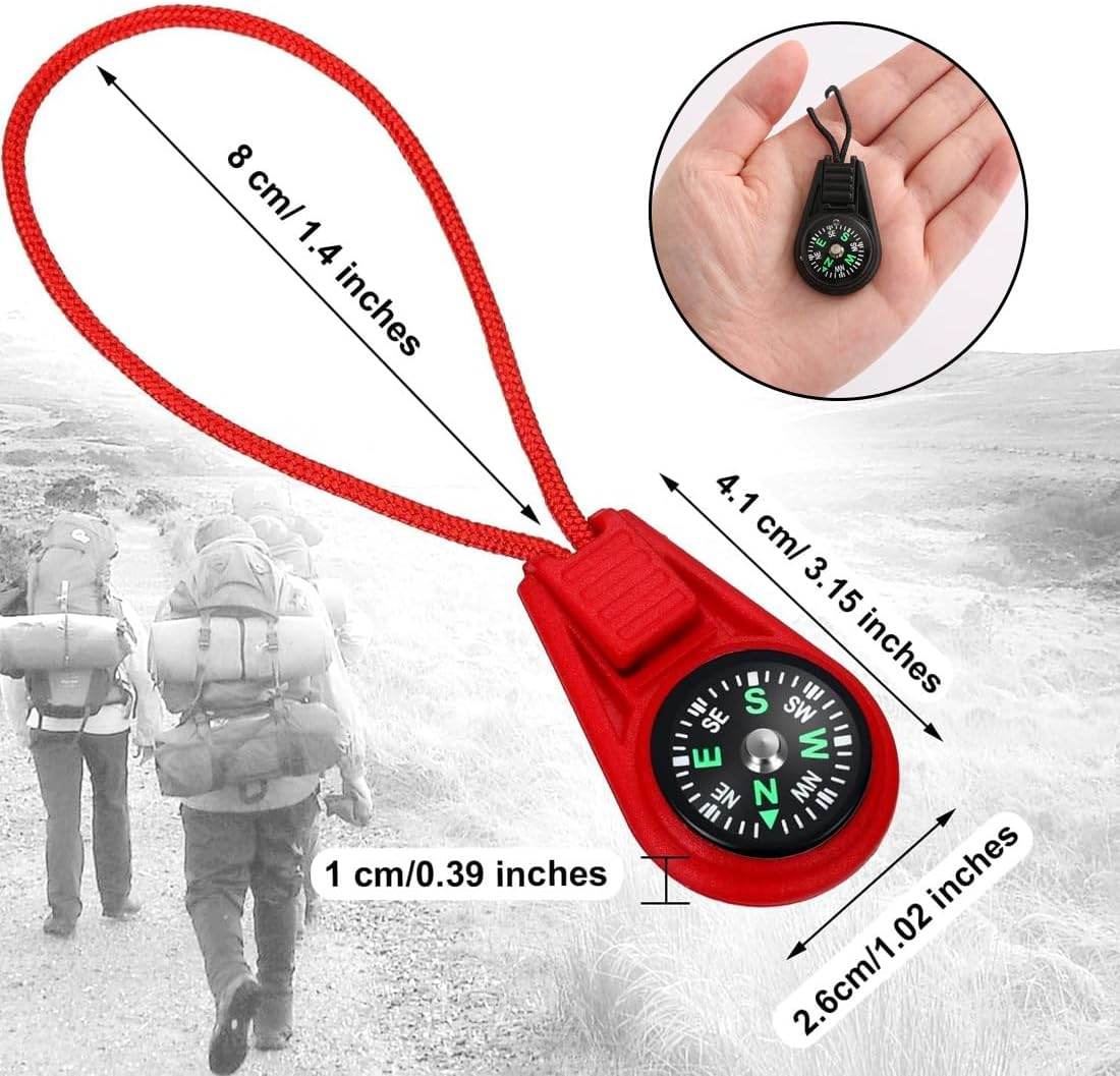 SIRLOMU Pack of 9 Mini Compass, Survival Compass, Children'S Compass for Outdoor, Guide Children'S Gifts, Mini Compass for Outdoor Sports Camping Hiking (Multi-Colour) image number 5
