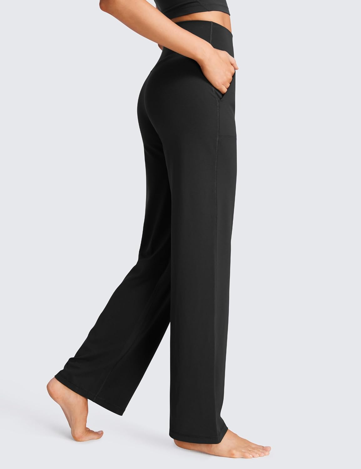 CRZ YOGA Womens Butterluxe High Waist Wide Leg Pants with Pockets 31" - Buttery Soft Comfy Casual Yoga Lounge Leggings image number 4