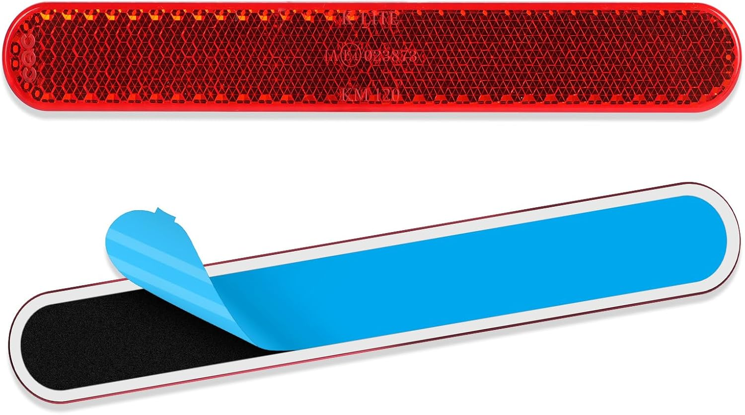 2Pcs Motorcycle Reflectors, Stick-On Rectangular Safety Reflector, Strong Reflective Ability Red Light Reflectors, Red Safety Warning Reflector for Trucks Bicycle Trailers Gate Posts, 13.9Cm - Screw 4Pcs image number 4