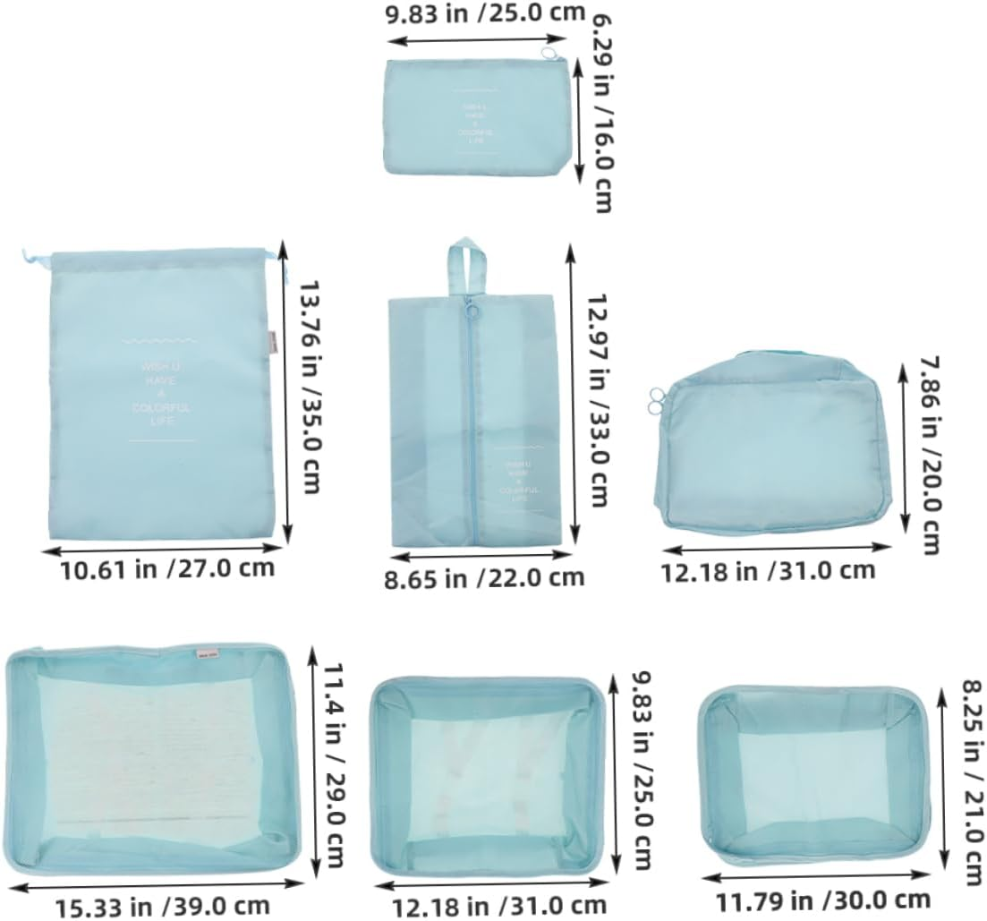 Veemoon 14Pcs Travel Storage Bag Lightweight Packing Cubes for Clothes Shoes Compression Bags Organizer Set Suitcase image number 5