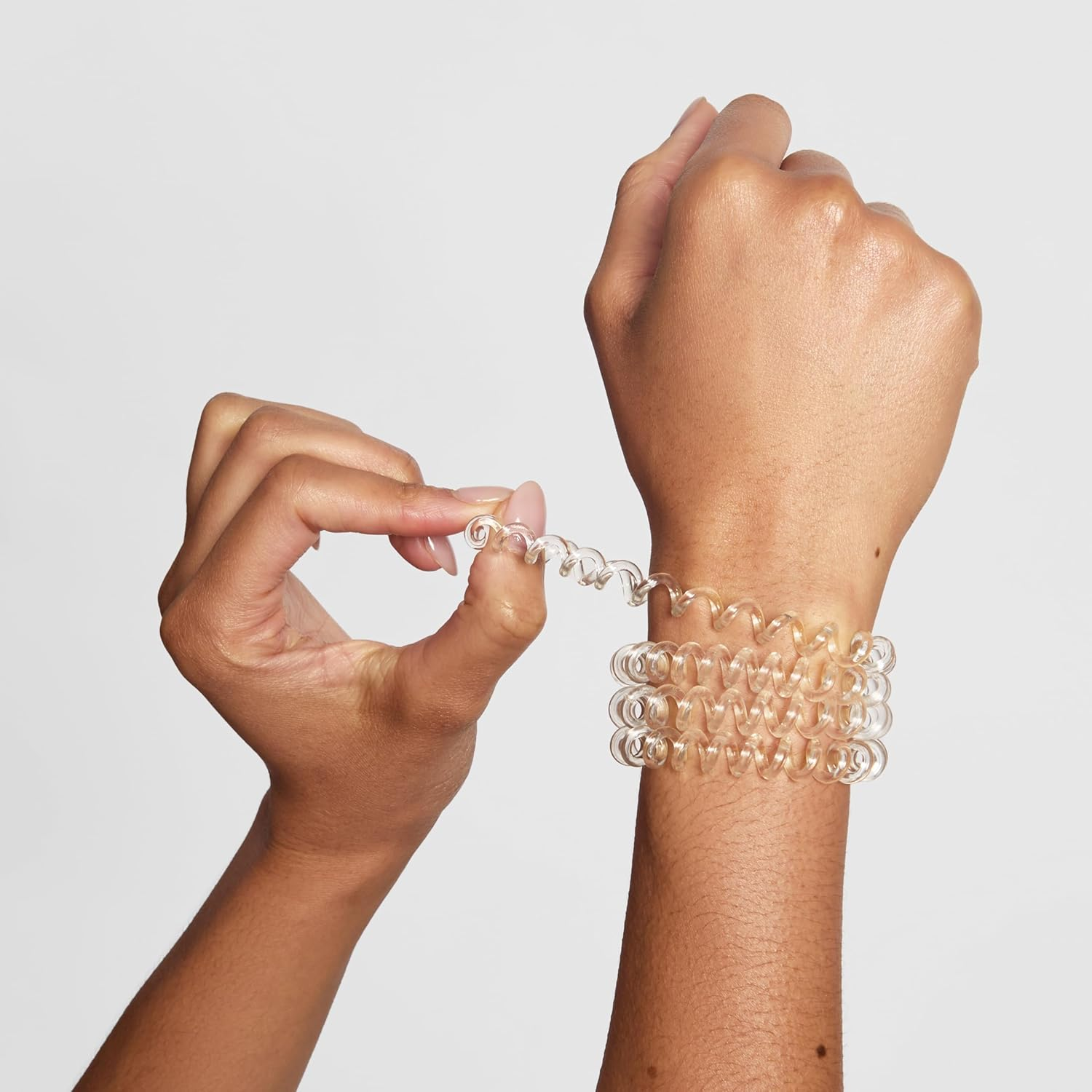 Kitsch Spiral Hair Ties - Coil, Phone Cord, Hair Coils - Stylish, Gentle, Traceless Elastic Accessories for All-Day Comfort and Chic Hairstyles - 8 Pcs, Transparent image number 1