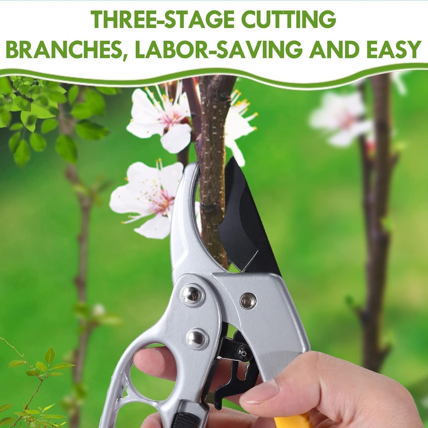 Oriver Arthritis Friendly Pruning Shears - 1 Inch Cut Capacity Garden Clippers for Weak Hands, Ergonomic Snips with Rust Resistant High Carbon Steel (Australian Garden Tools) image number 3