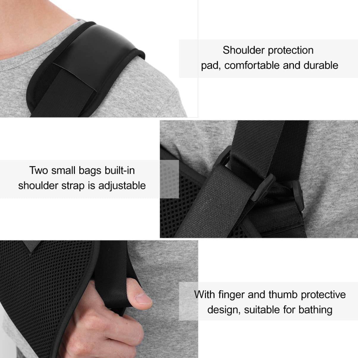 Arm Sling Shoulder Retainer Arm Elbow Wrist, Adjustable Shoulder Rotator Sleeve Support Bracket for Men and Women, Breathable Rotator Cuff Shoulder Pad, Left Arm and Right Arm image number 4