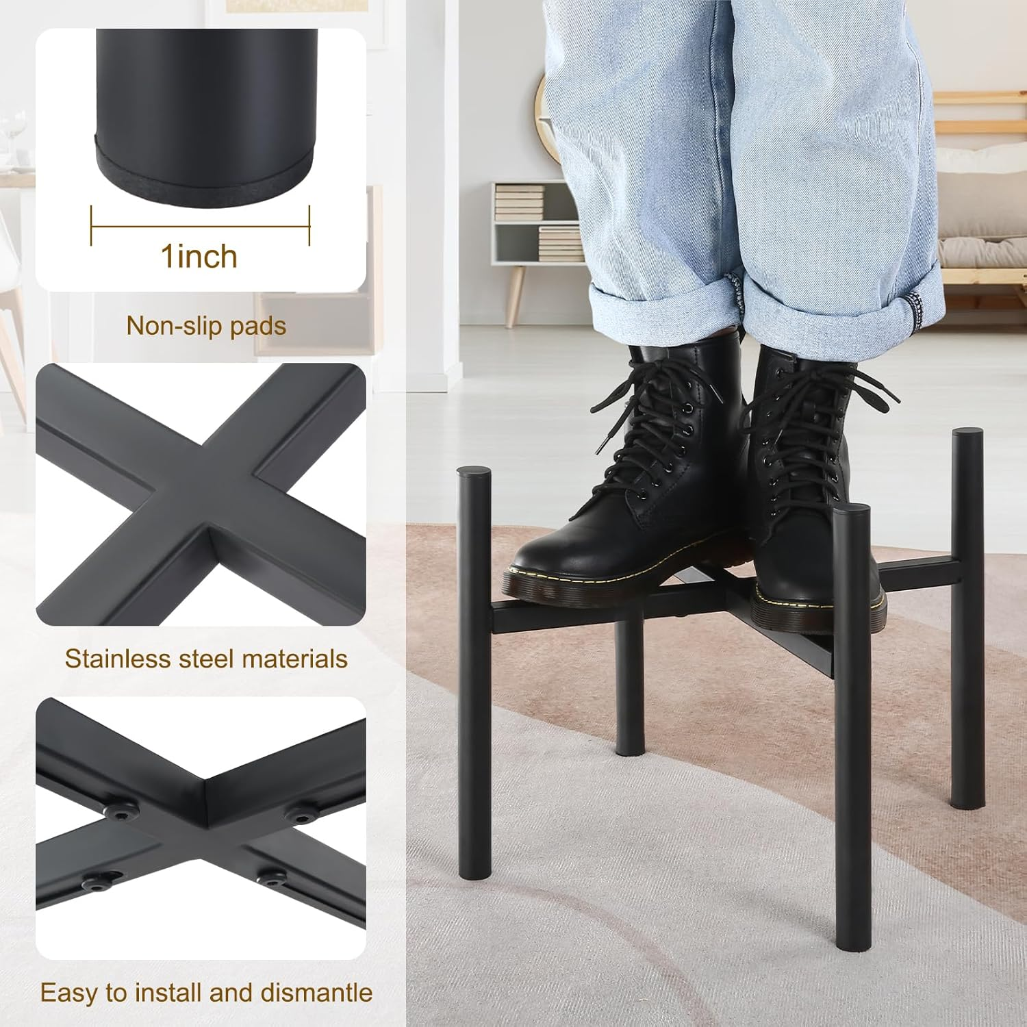 Triceratops Firepit Stand, 15-27 Inches for Solo Stove Bonfire Ranger and Other outside Fire Pits, Outdoor Camping Accessory, Stainless Steel for Fireplace Use - Silver image number 3