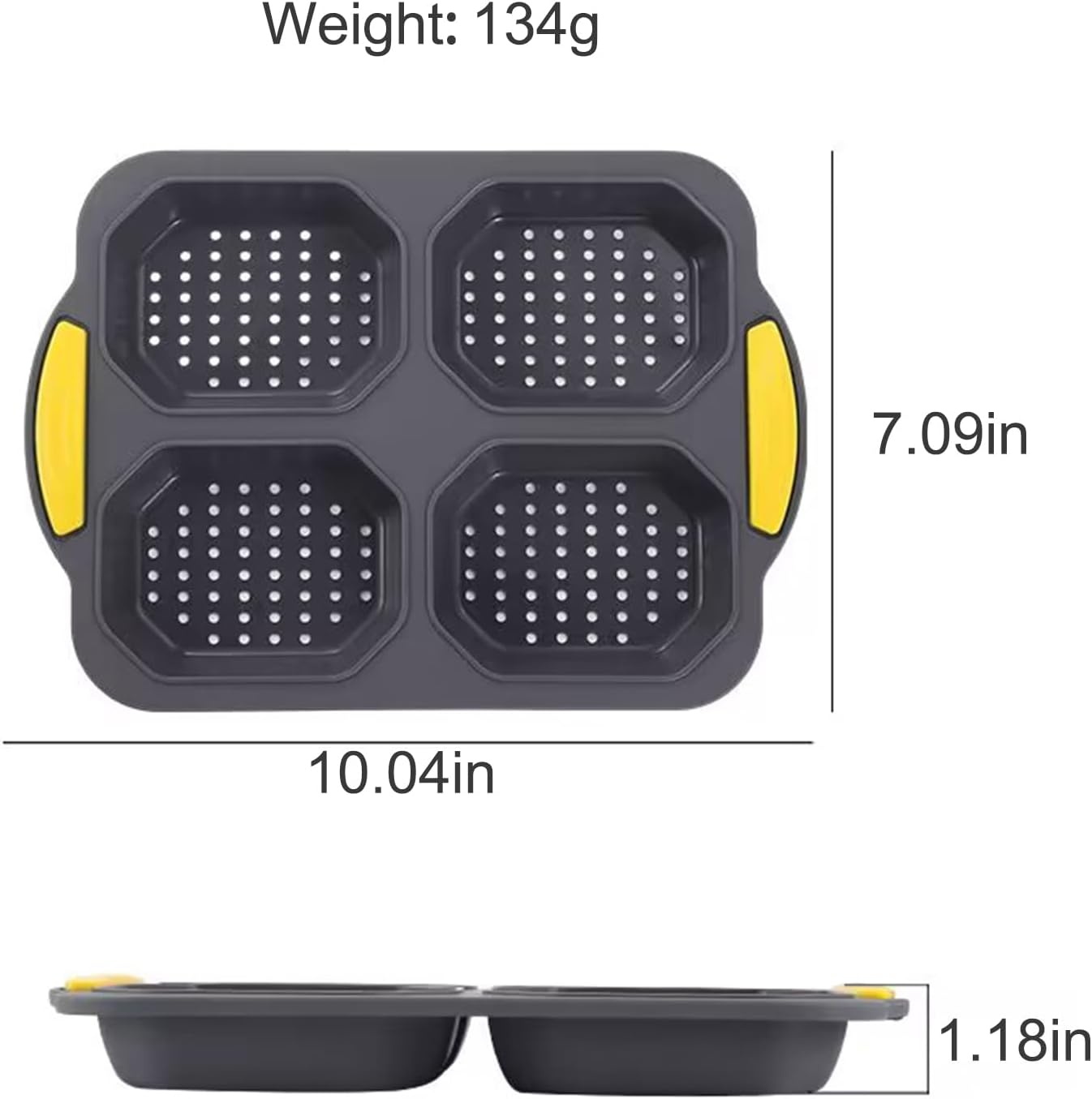 Atrccs Loaf Pan with Four Small Buns, French Bread Loaf Pan, Bread Pan Non-Stick Pan, Easy to Release Household Silicone Food Baking Breakfast Afternoon Tea Romantic Dinner Tool image number 5