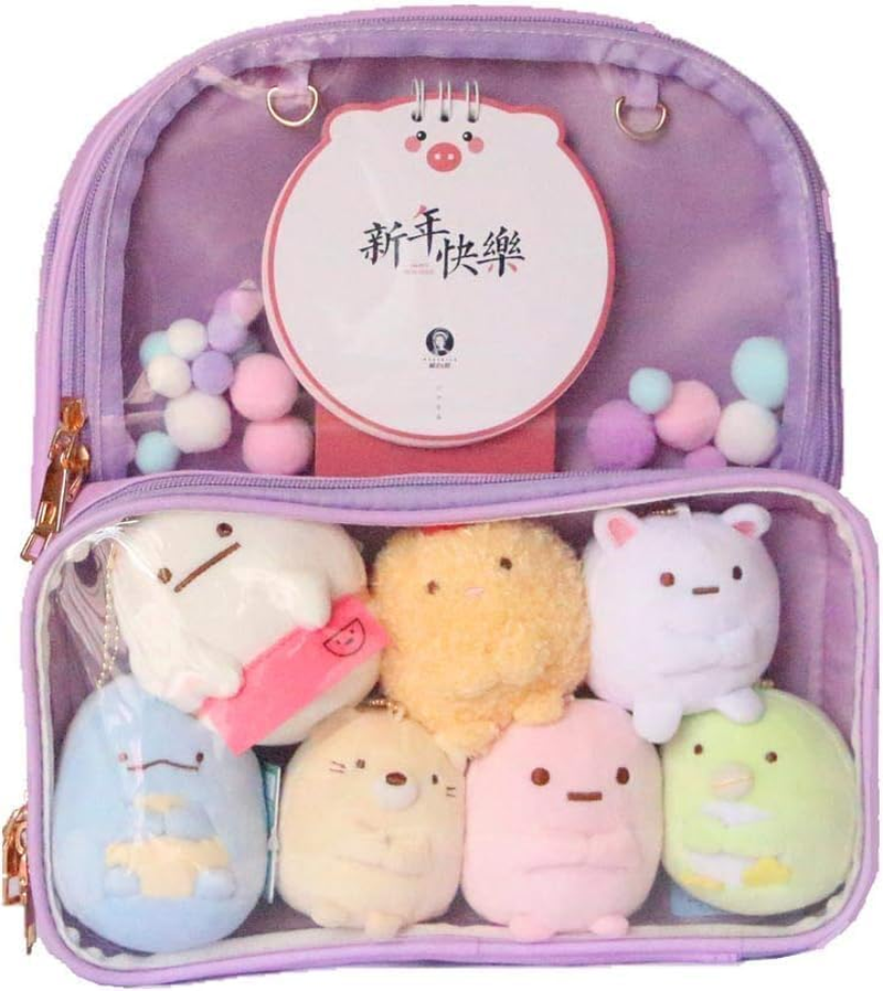 Ita Bag Clear Backpack Transparent Window Candy PU Leather Backpack Kawaii Pins for Anime Lolita Bag DIY Cosplay image number 6