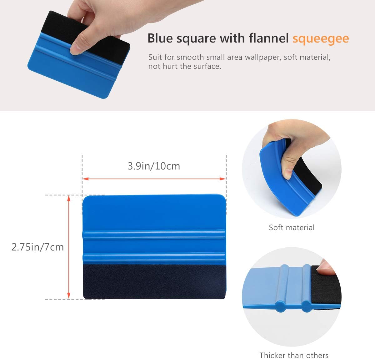 Luxiv Window Tint Application Tools Kit, 9 Pcs Vehicle Glass Protective Film Installing Tool, Car Squeegee, Automotive Scrapers (B) image number 6