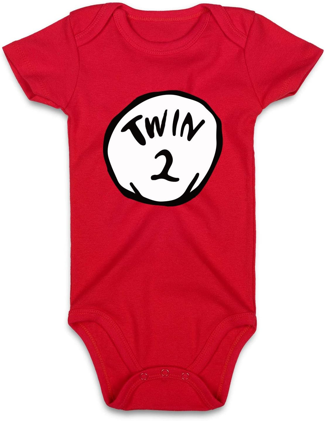 DEFAHN Twins Infant Baby Boy Girl Bodysuit, 2Pcs Unisex Funny Letter One-Piece Jumpsuit Clothes Outfits image number 3